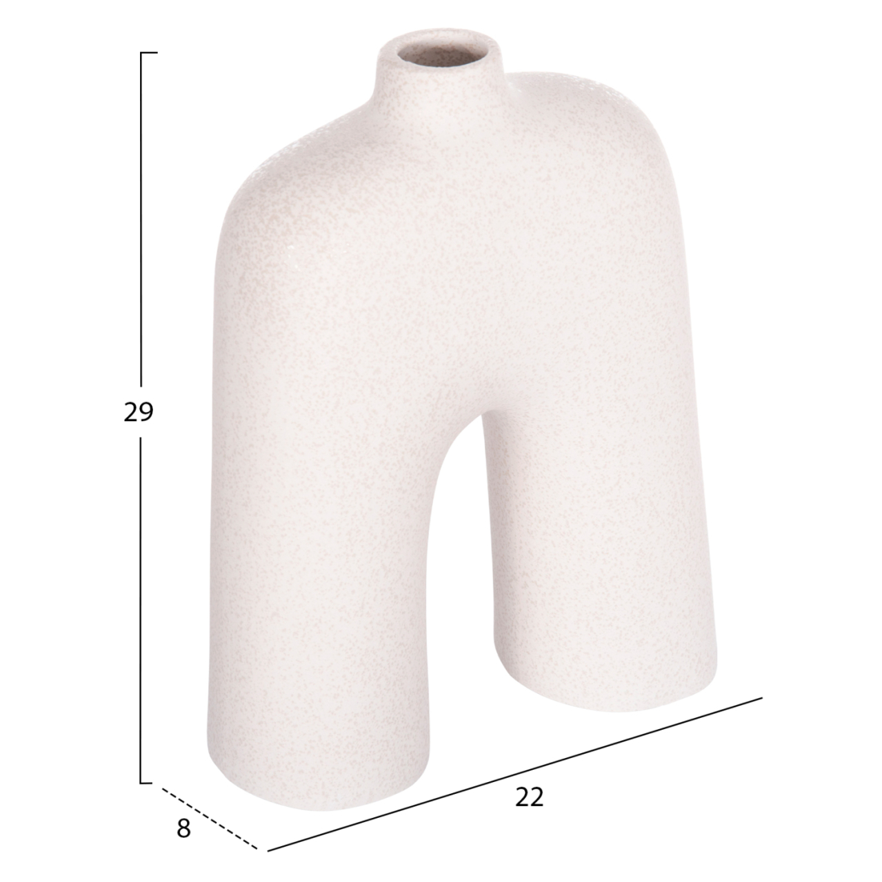 CERAMIC TABLE DECOR SERIES ISIL HM4599.01 OFF WHITE WITH CRYSTALLISATION 22x8x29Hcm. [2]