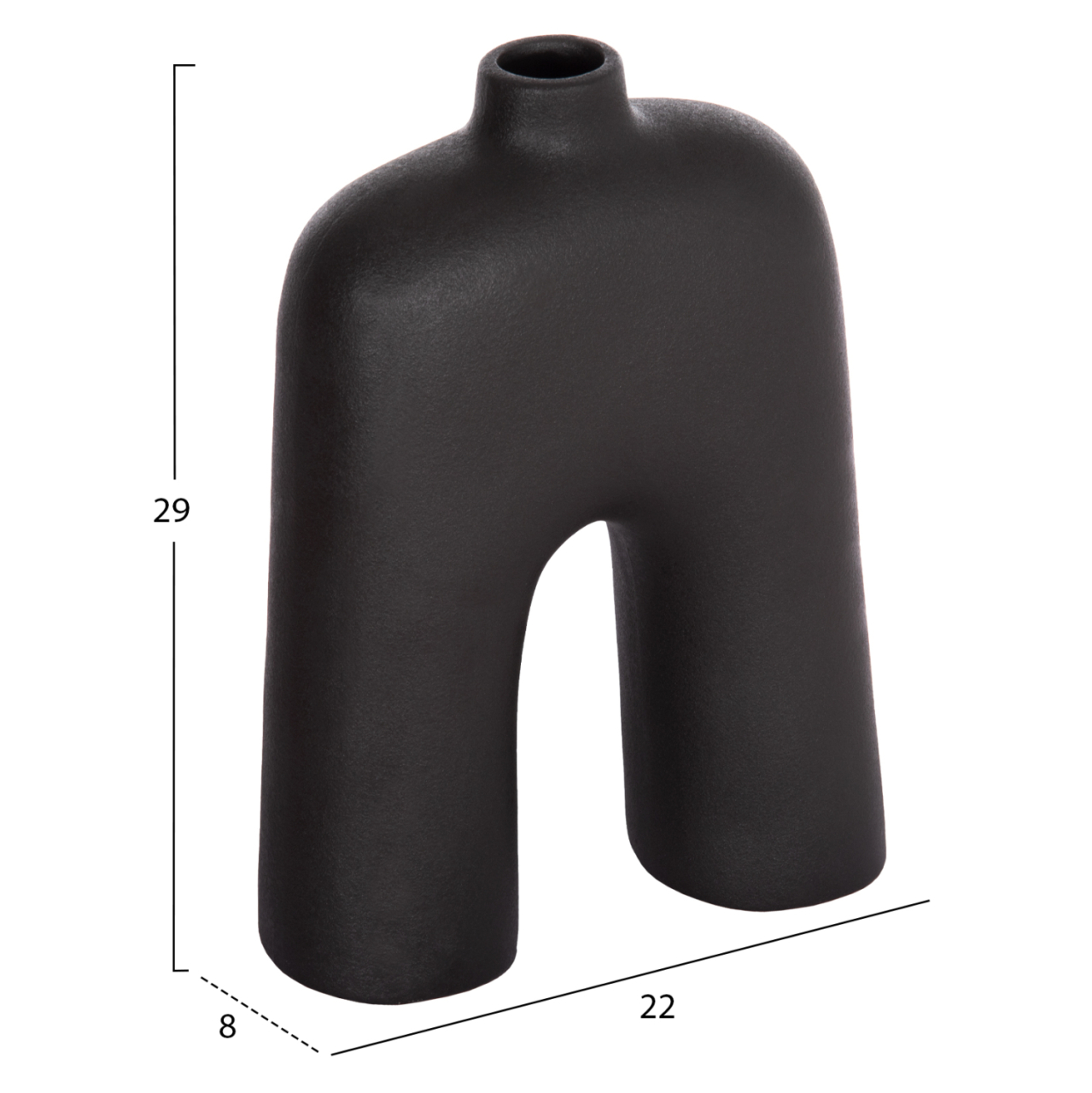 CERAMIC TABLE DECOR SERIES ISIL HM4599.02 BLACK MATTE 22x8x29Hcm. [2]