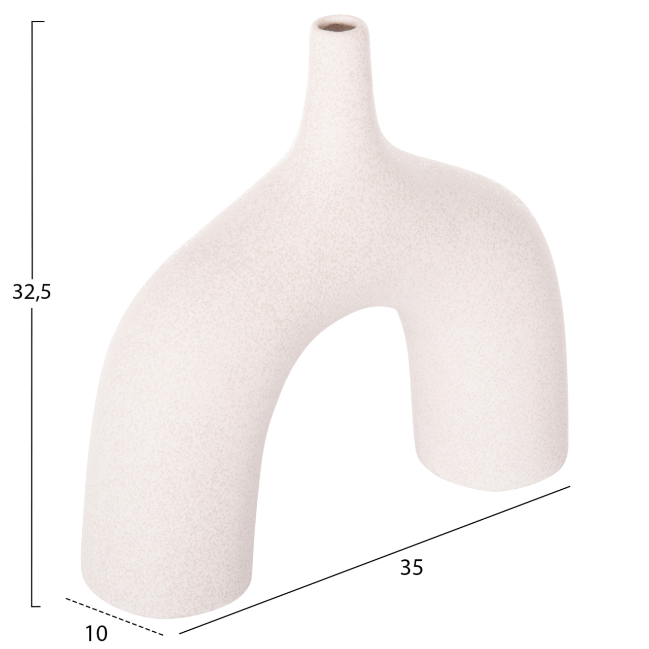 CERAMIC TABLE DECOR SERIES ISIL HM4601.01 OFF WHITE WITH CRYSTALLISATION 35x10x32.5Hcm. [2]