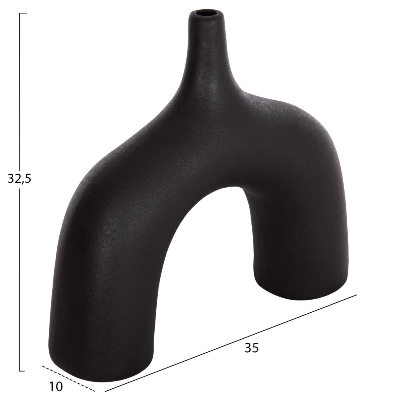 CERAMIC TABLE DECOR SERIES ISIL HM4601.02 MATTE BLACK 35x10x32.5Hcm. [2]