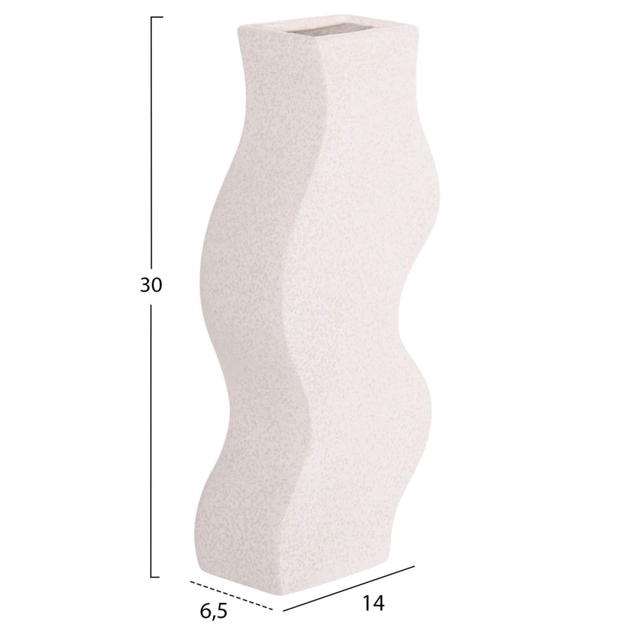CERAMIC TABLE DECOR SERIES "SEBOR" HM4589.01 OFF WHITE WITH CRYSTALLISATION 14x6.5x30Hcm. [2]