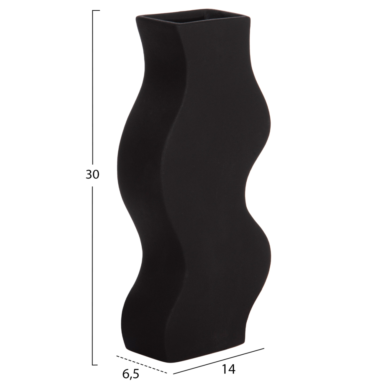 CERAMIC TABLE DECOR SERIES "SEBOR" HM4589.02 MATTE BLACK 14x6.5x30Hcm. [2]