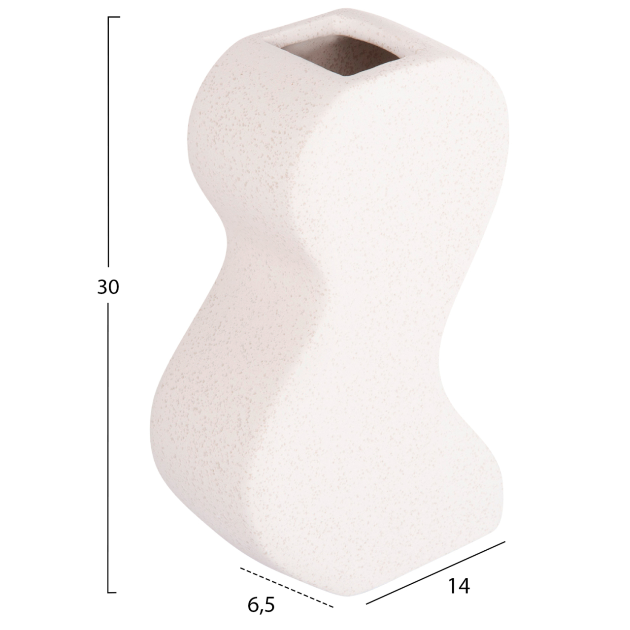 CERAMIC TABLE DECOR SERIES "SEBOR" HM4590.01 OFF WHITE WITH CRYSTALLISATION 13x6x22Hcm. [2]