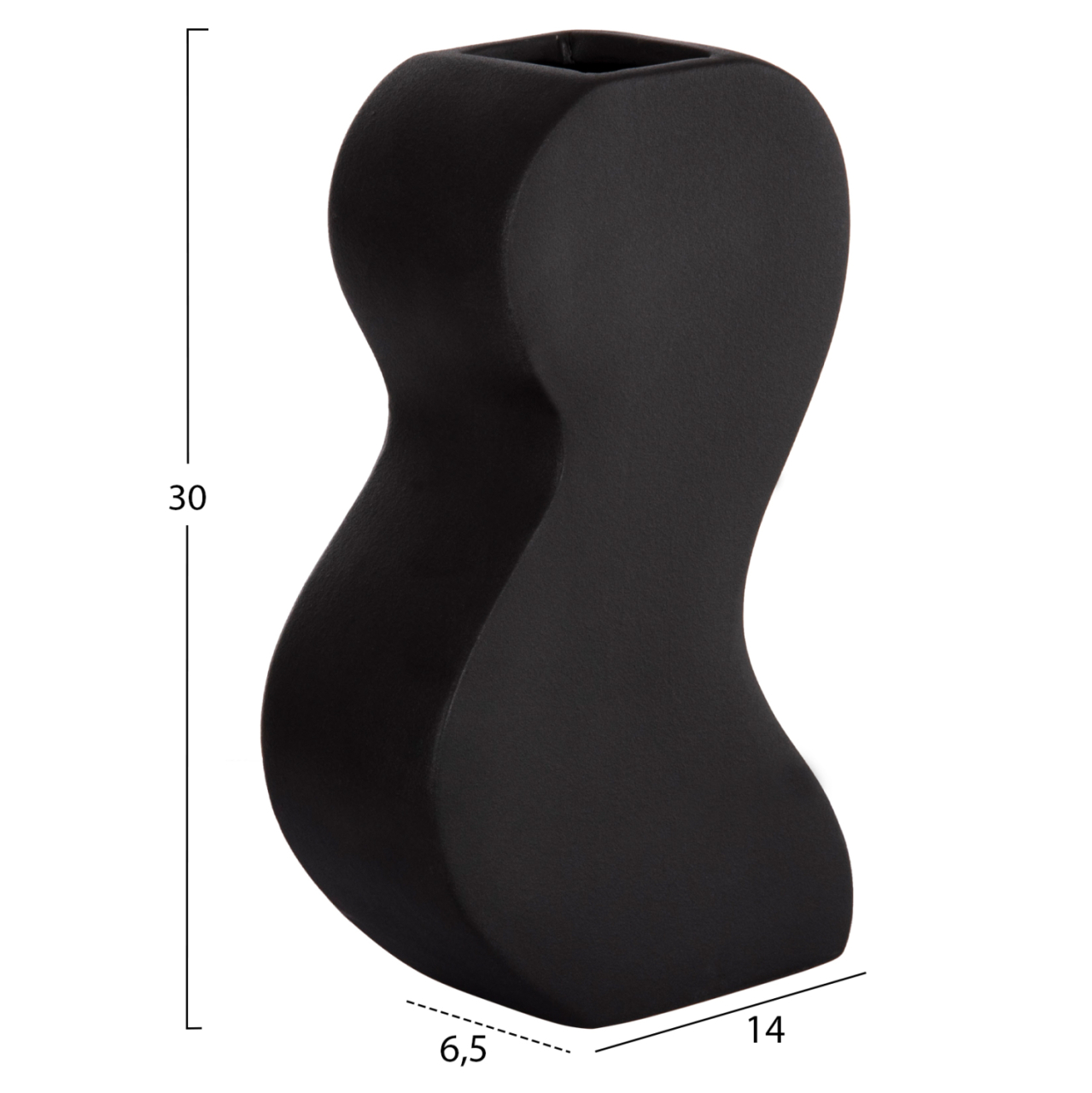 CERAMIC TABLE DECOR SERIES "SEBOR" HM4590.02 BLACK MATTE 13x6x22Hcm. [2]