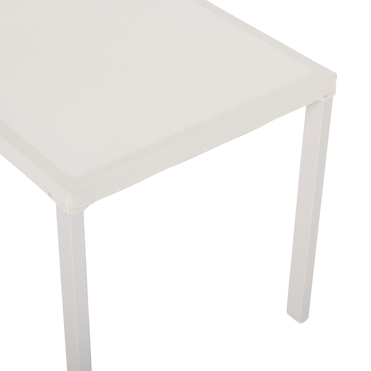 CHAIR ALUMINUM HM5921.02 WHITE FRAME AND TEXTLINE WITH BEIGE SYNTHETIC RATTAN 46x55,5x83Hcm. [9]