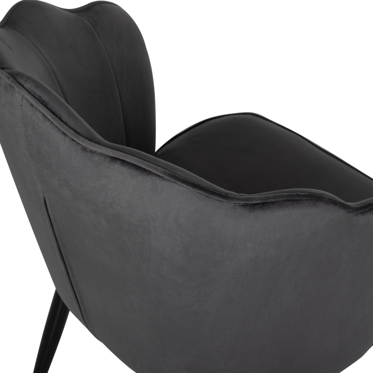 CHAIR AVIE HM8737.01 METALLIC FRAME AND GREY VELVET 48x48x85Hcm. [10]