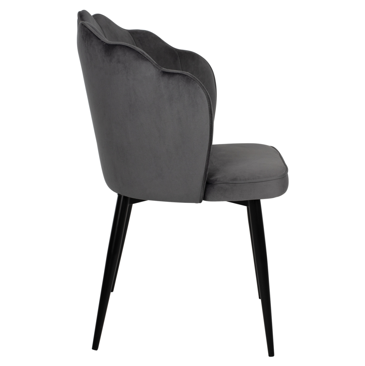 CHAIR AVIE HM8737.01 METALLIC FRAME AND GREY VELVET 48x48x85Hcm. [4]