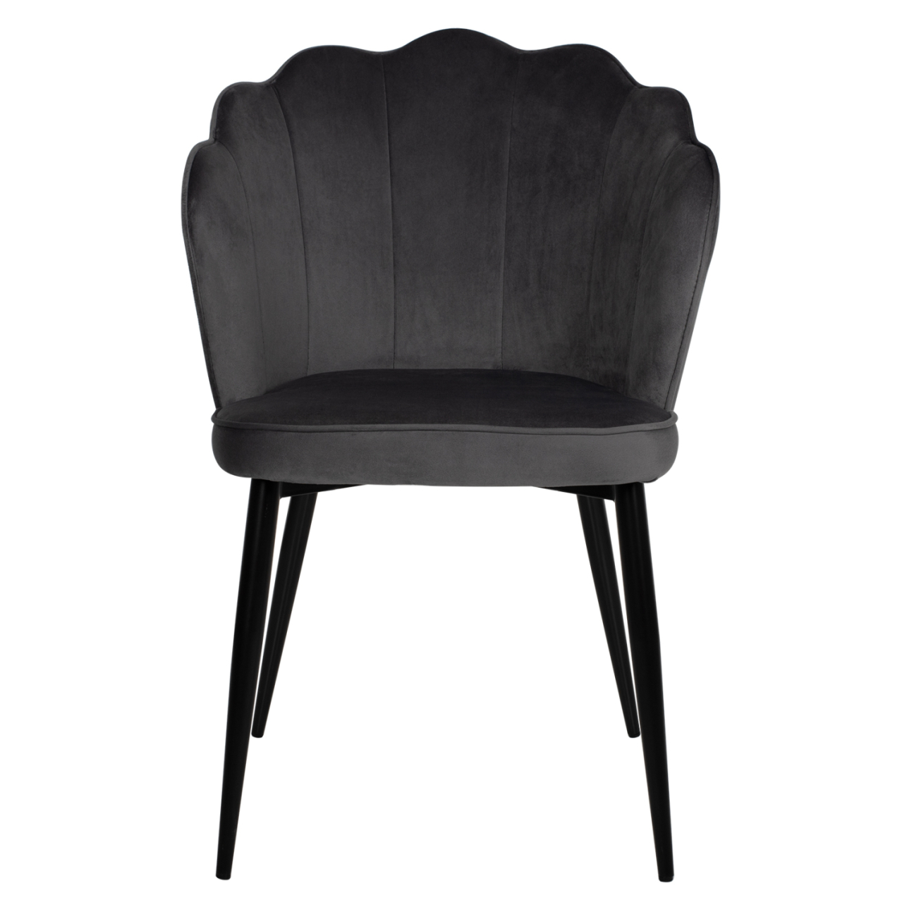 CHAIR AVIE HM8737.01 METALLIC FRAME AND GREY VELVET 48x48x85Hcm. [3]