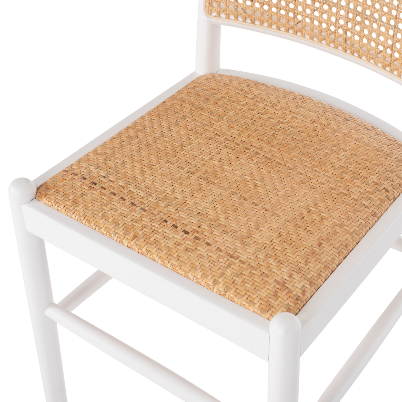 CHAIR BEECH WOOD WHITE-RATTAN BEIGE HM9407.03 43x50x87Hcm. [8]