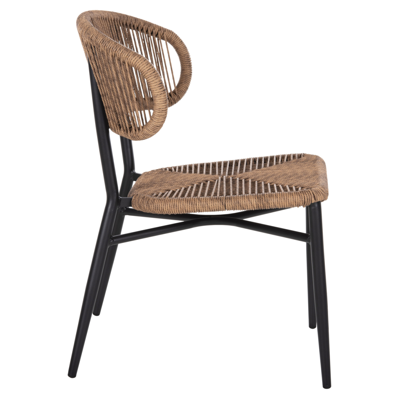 CHAIR EULO HM6049.02 ALUMINUM IN BLACK-SYNTHETIC RATTAN [4]