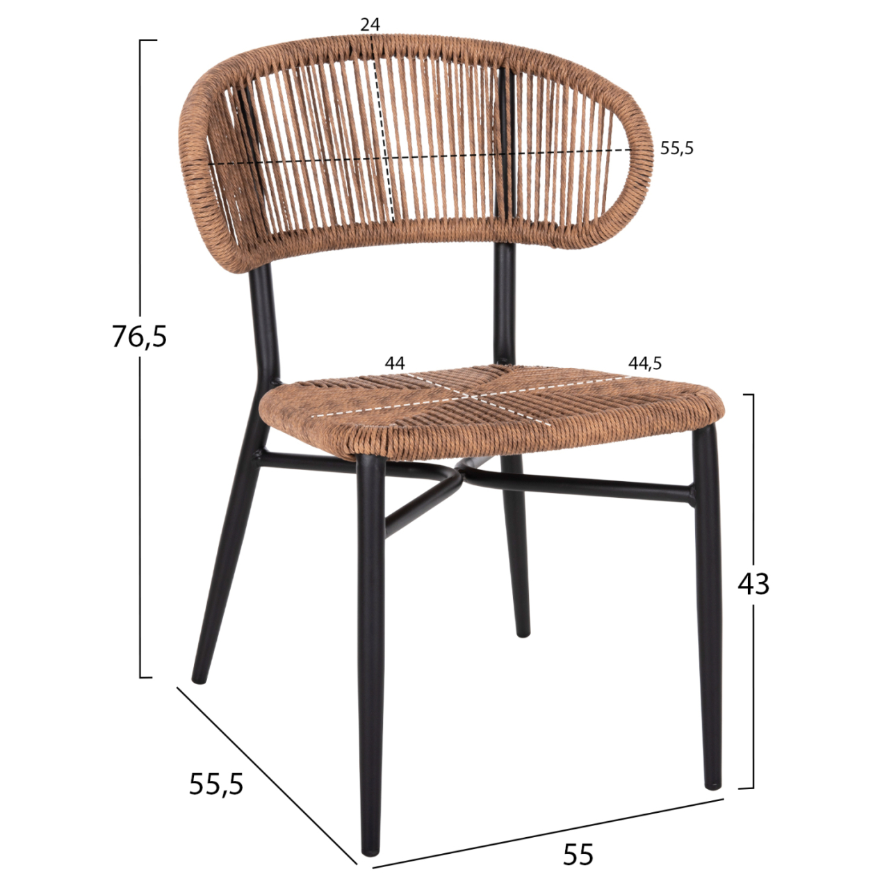 CHAIR EULO HM6049.02 ALUMINUM IN BLACK-SYNTHETIC RATTAN [2]