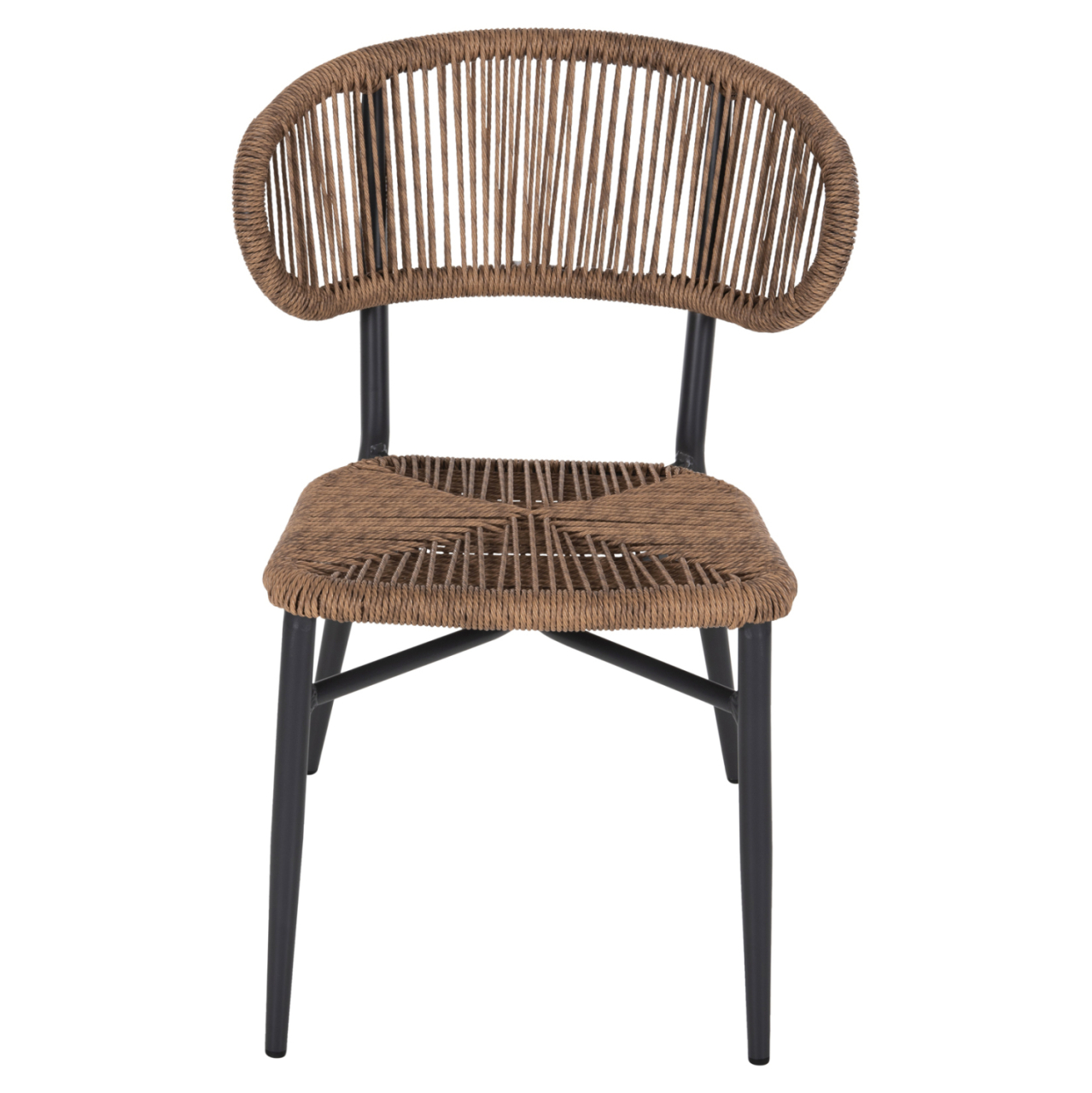 CHAIR EULO HM6049.03 ALUMINUM IN ANTHRACITE-SYNTHETIC RATTAN IN GREY 49x60x78Hcm [3]