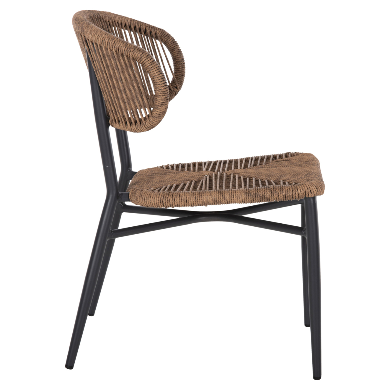 CHAIR EULO HM6049.03 ALUMINUM IN ANTHRACITE-SYNTHETIC RATTAN IN GREY 49x60x78Hcm [4]