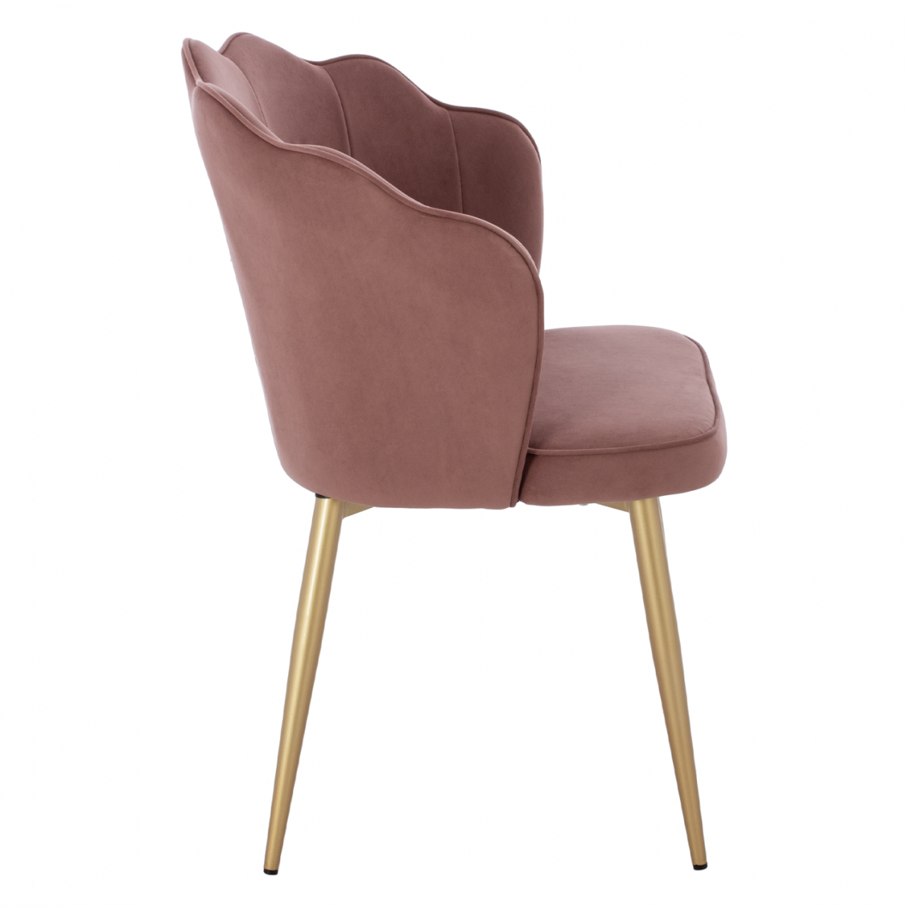 CHAIR HM8737.02 VELVET DUSTY PINK WITH METAL GOLD FRAME 48x48x85 cm. [4]