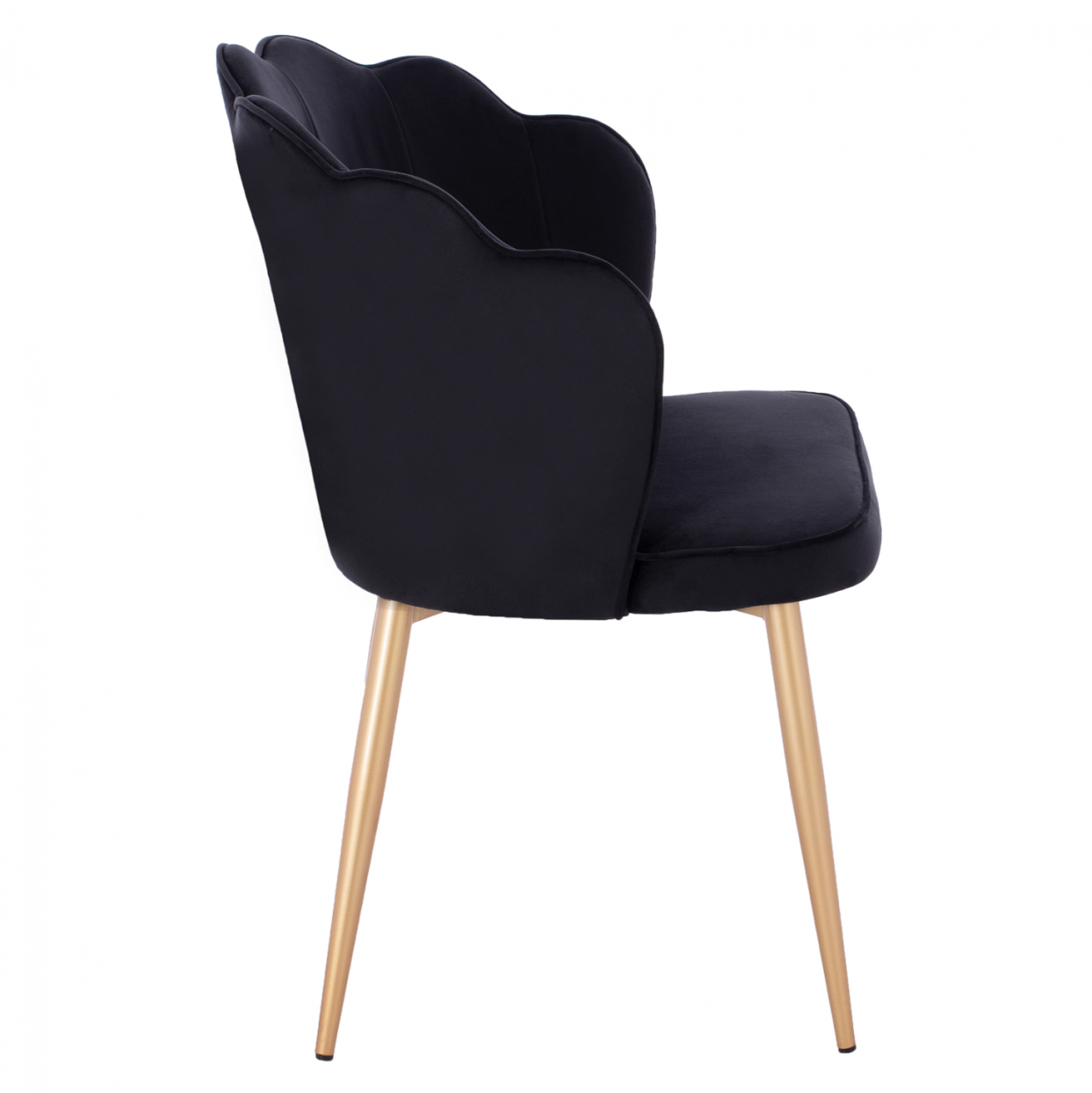 CHAIR HM8737.04 VELVET BLACK WITH METAL GOLD FRAME 48x48x85 cm. [4]