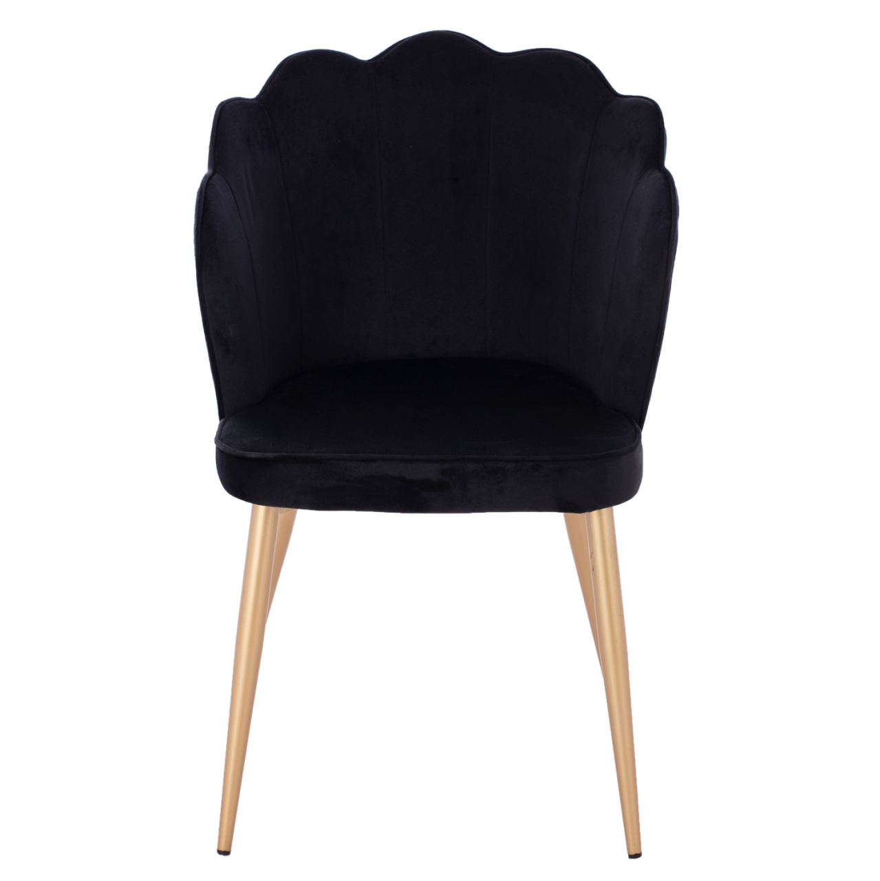 CHAIR HM8737.04 VELVET BLACK WITH METAL GOLD FRAME 48x48x85 cm. [3]
