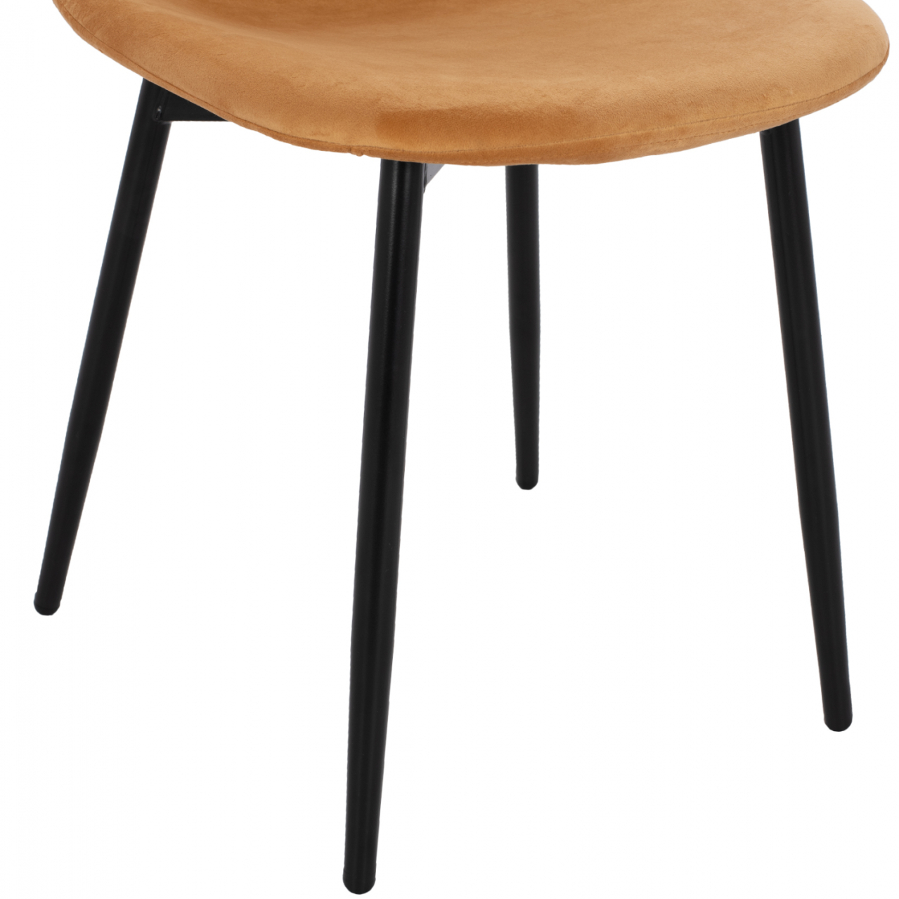 CHAIR LEONARDO VELVET GOLD WITH METAL LEGS 45x47x87Y cm. ΗΜ00100.09 [10]