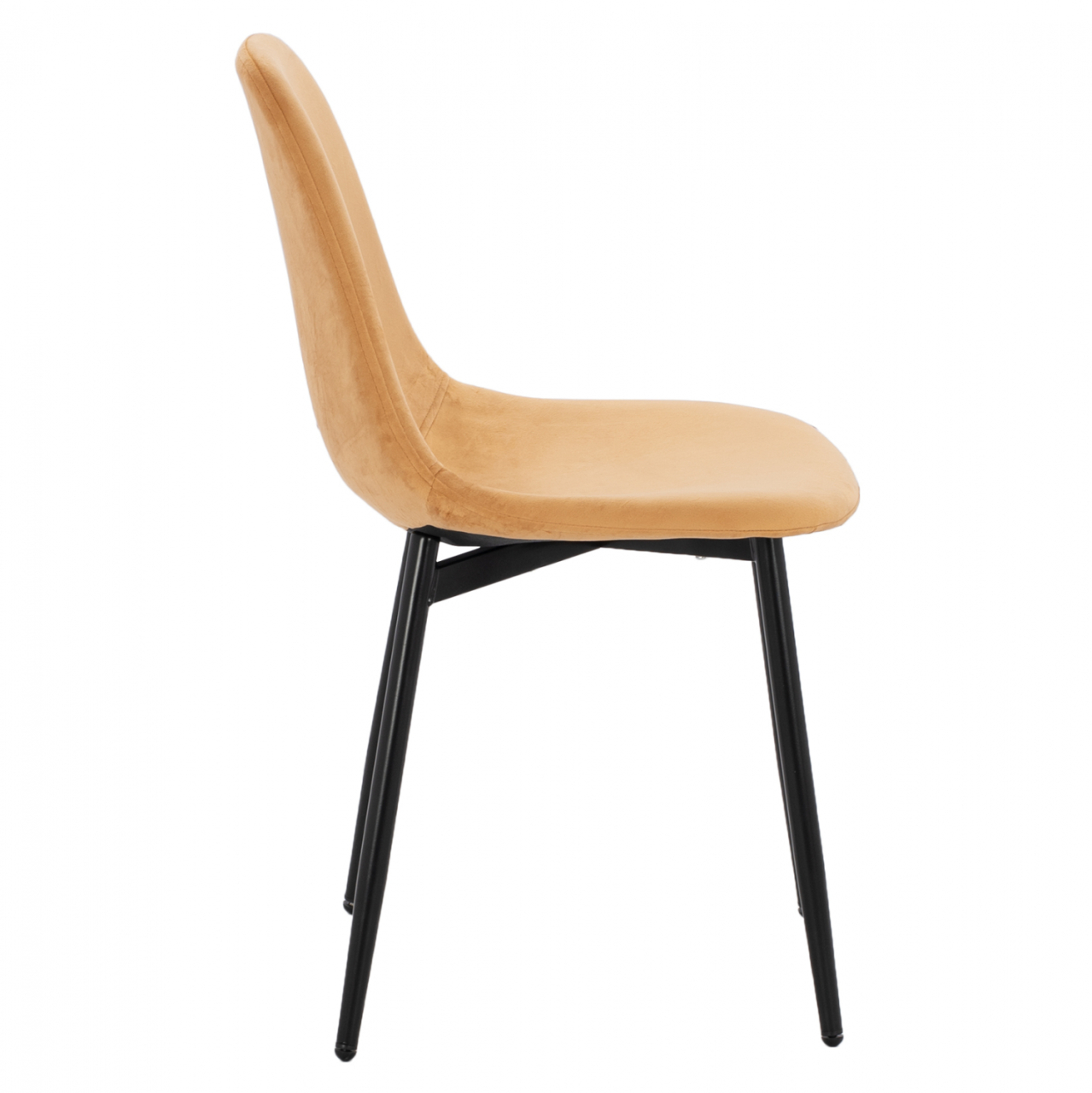 CHAIR LEONARDO VELVET GOLD WITH METAL LEGS 45x47x87Y cm. ΗΜ00100.09 [4]