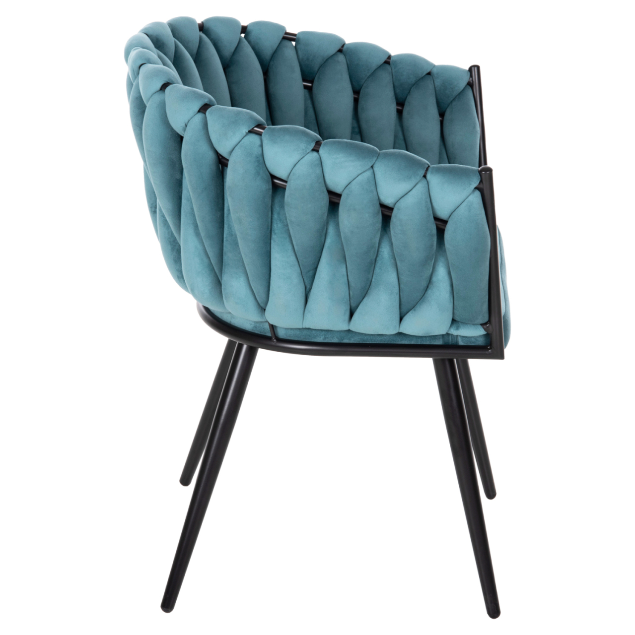 CHAIR LUANDA HM8741.05 TURQUOISE VELVET-BLACK METALLIC LEGS 62x54x79Hcm. [4]