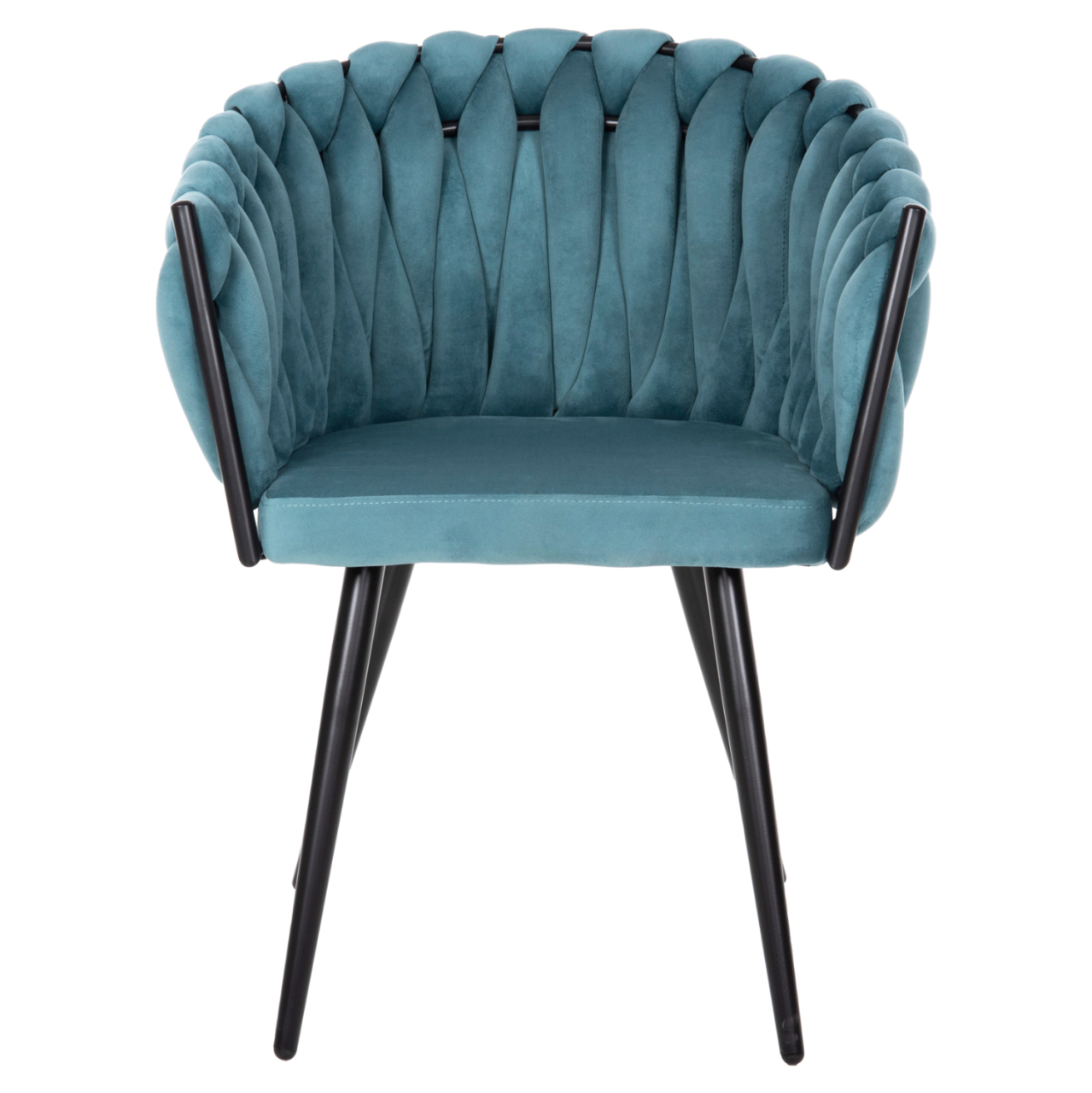 CHAIR LUANDA HM8741.05 TURQUOISE VELVET-BLACK METALLIC LEGS 62x54x79Hcm. [3]