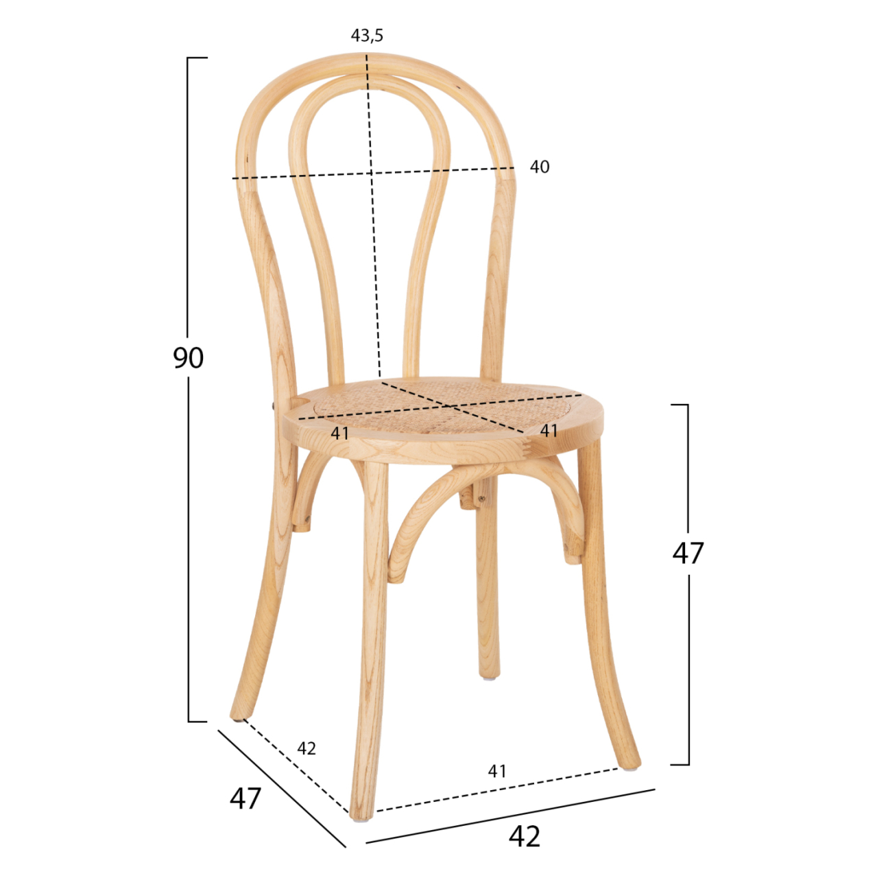 CHAIR MONTREAL VIENNA-STYLE BEECH WOOD HM8914.25 IN DARK HONEY COLOR 42x47x90H cm. [2]