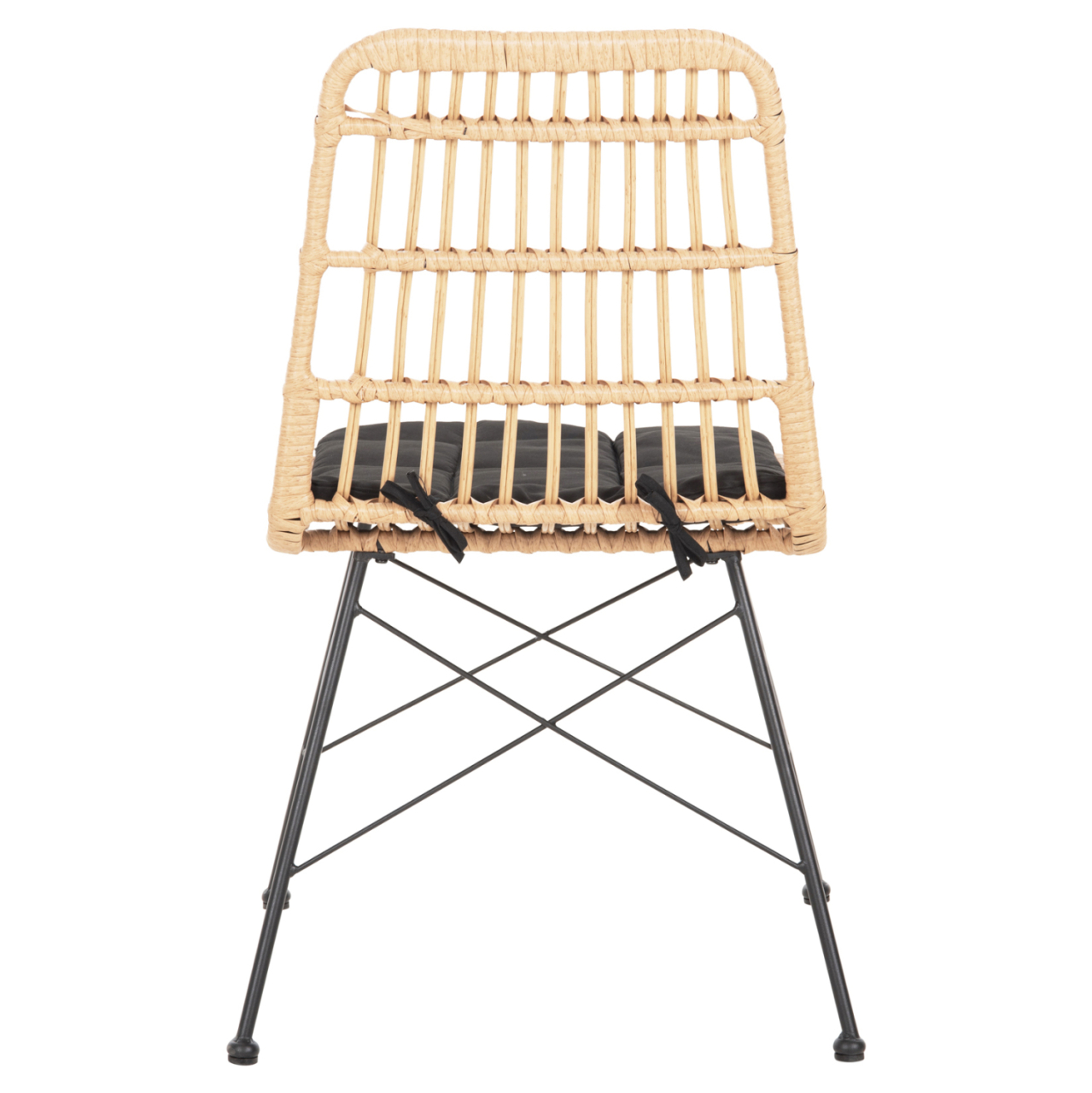 CHAIR OUTDOOR ALLEGRA HM5451.11 METAL and CUSHION BLACK- WICKER BEIGE 52x51.5x83.5Hcm. [6]