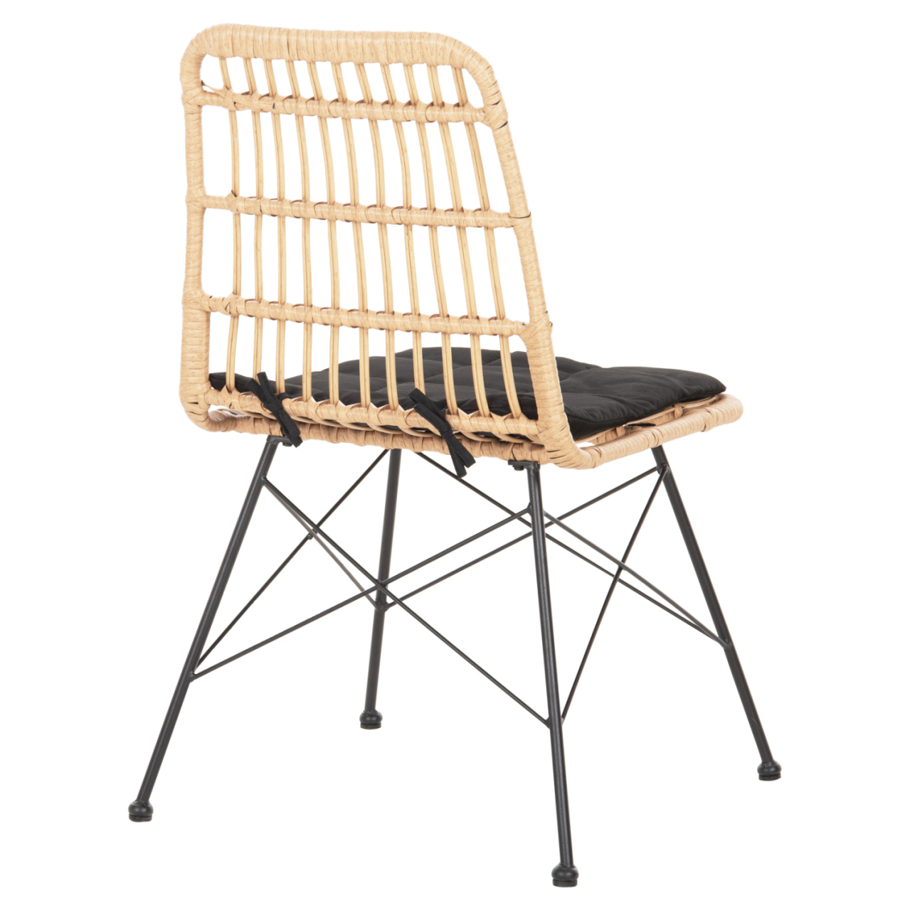 CHAIR OUTDOOR ALLEGRA HM5451.11 METAL and CUSHION BLACK- WICKER BEIGE 52x51.5x83.5Hcm. [5]
