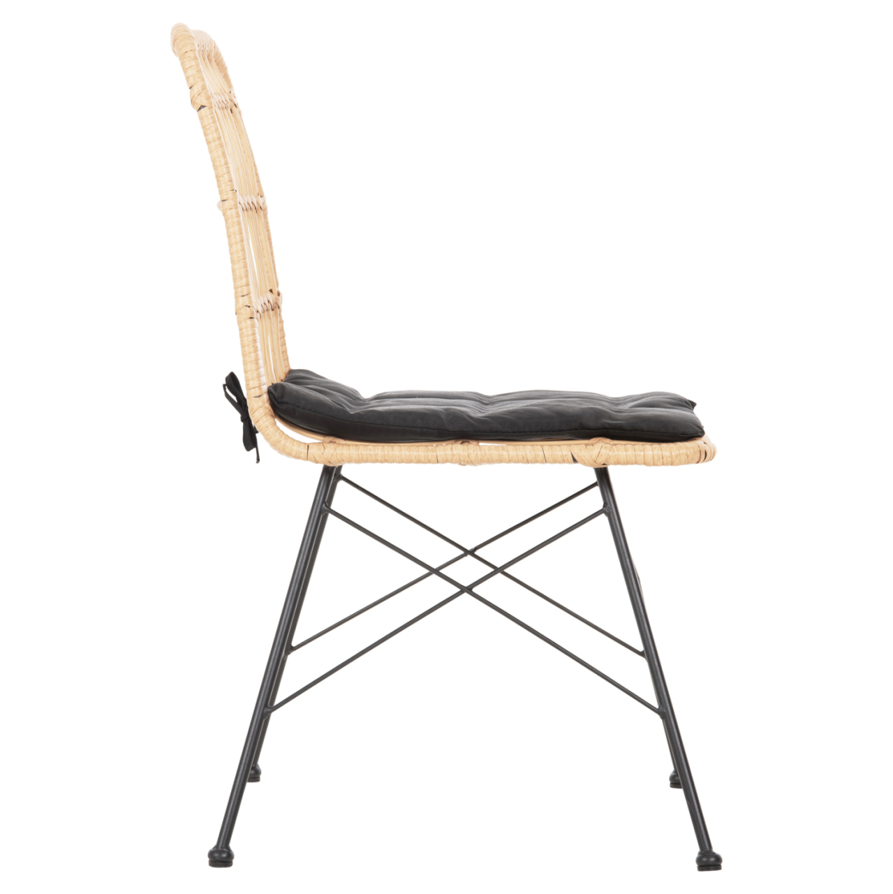CHAIR OUTDOOR ALLEGRA HM5451.11 METAL and CUSHION BLACK- WICKER BEIGE 52x51.5x83.5Hcm. [4]