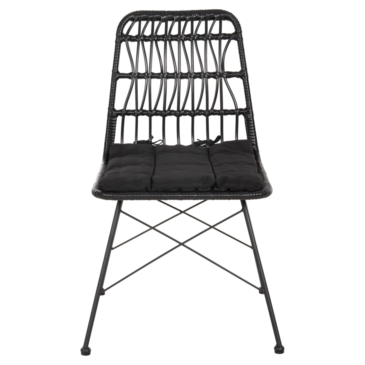CHAIR OUTDOOR ALLEGRA HM5453.12 METAL-CUSHION-WICKER IN BLACK 52x52x83.5Hcm. [3]