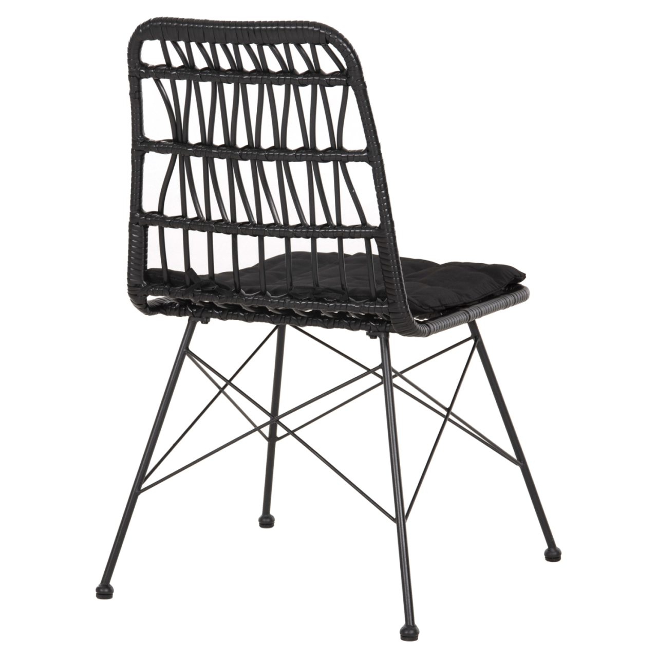 CHAIR OUTDOOR ALLEGRA HM5453.12 METAL-CUSHION-WICKER IN BLACK 52x52x83.5Hcm. [5]