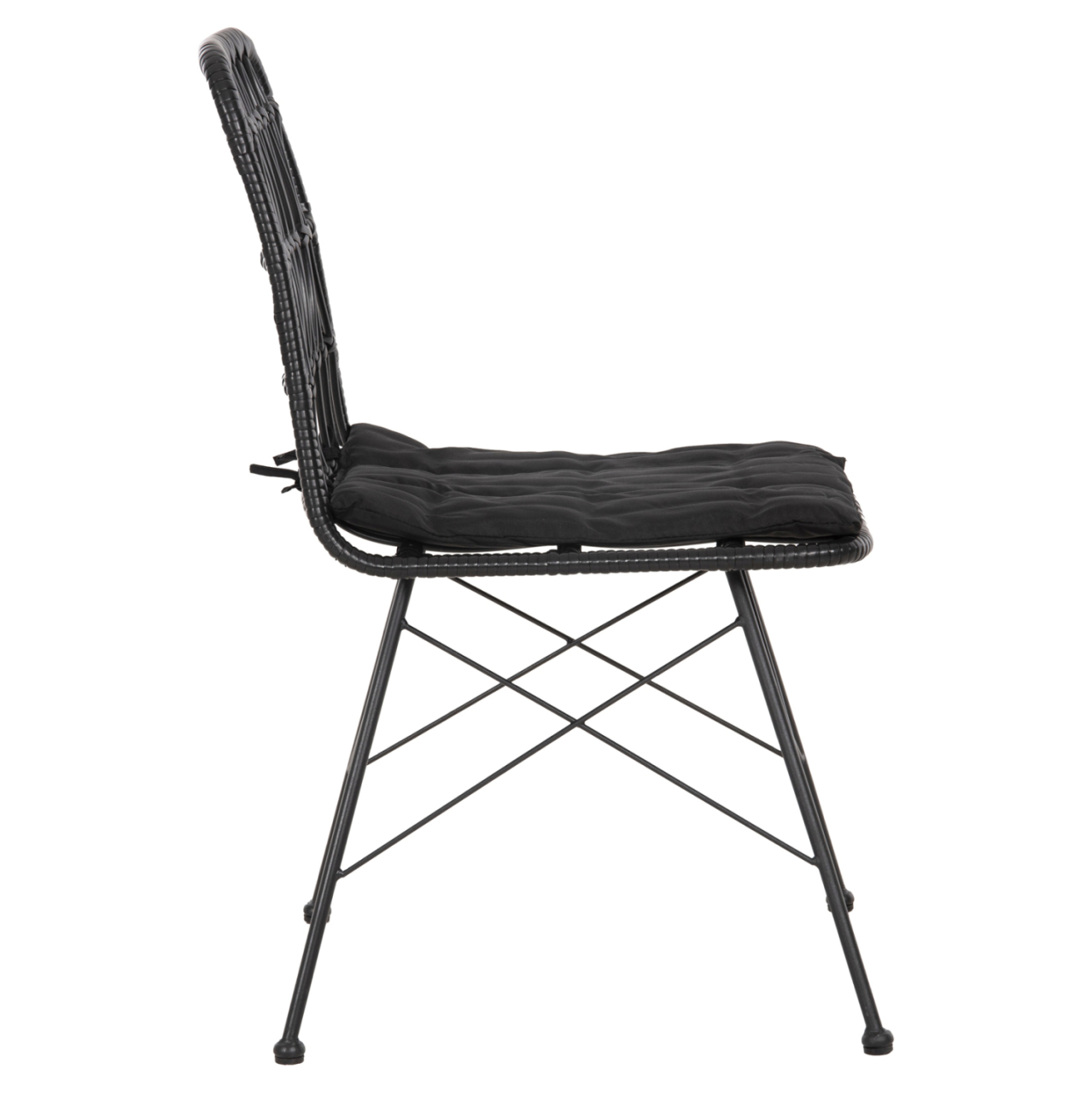 CHAIR OUTDOOR ALLEGRA HM5453.12 METAL-CUSHION-WICKER IN BLACK 52x52x83.5Hcm. [4]