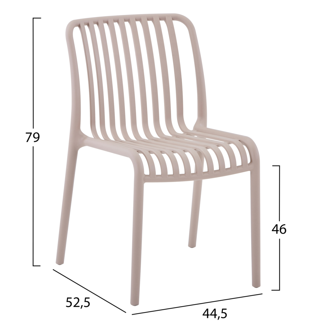 CHAIR OUTDOOR CONVEE HM6104.04 POLYPROPYLENE IN CAPPUCCINO 48x56x79Hcm. [2]