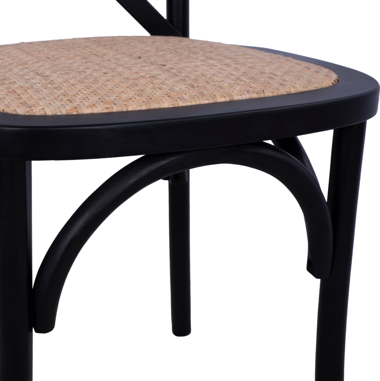 Chair Owen Stackable beech wood Black Matte with crossed back HM8575.02 45x55,5x90 cm [9]