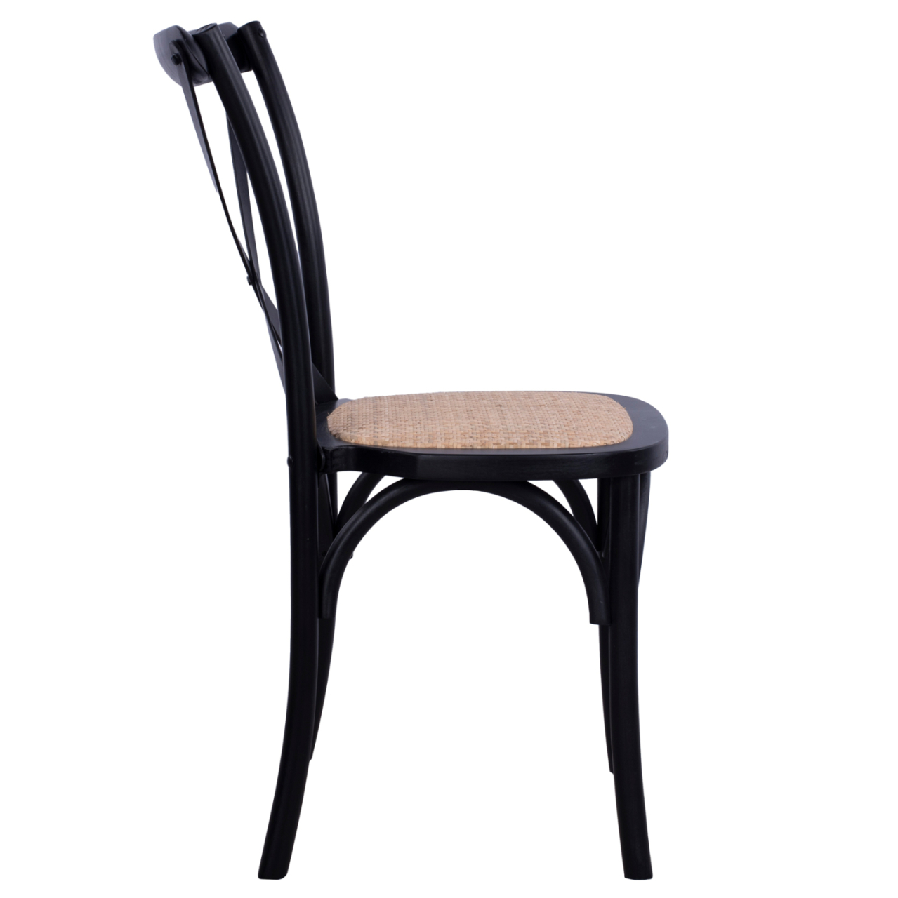 Chair Owen Stackable beech wood Black Matte with crossed back HM8575.02 45x55,5x90 cm [4]