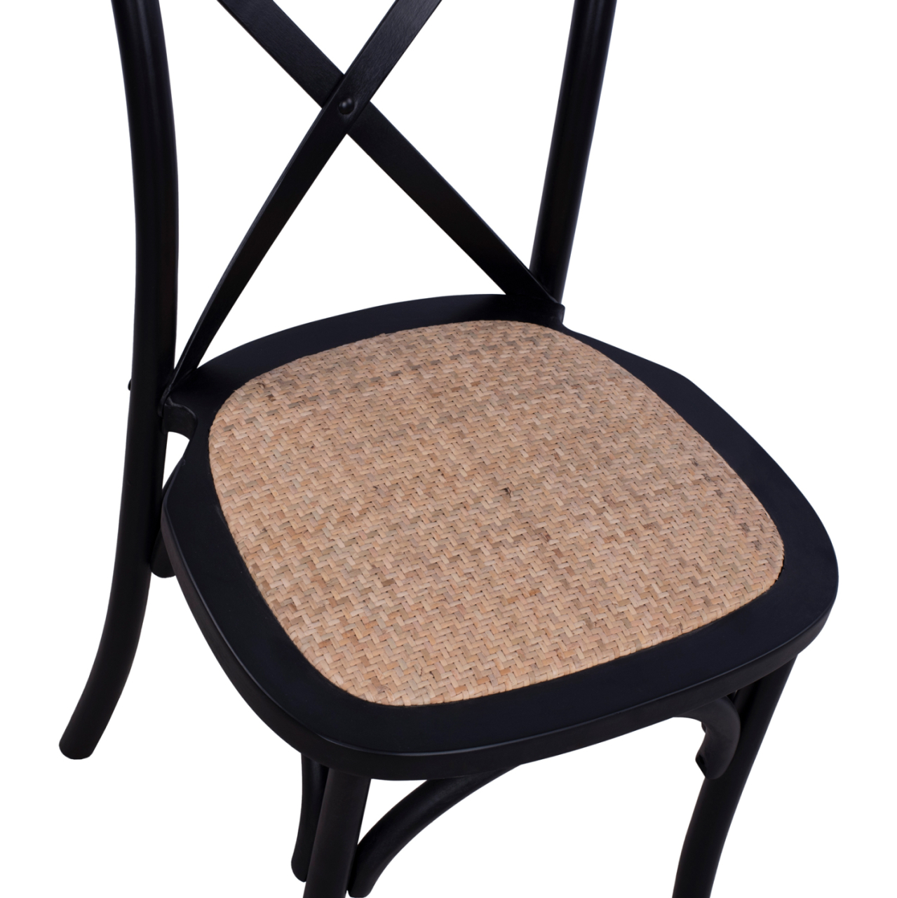 Chair Owen Stackable beech wood Black Matte with crossed back HM8575.02 45x55,5x90 cm [8]