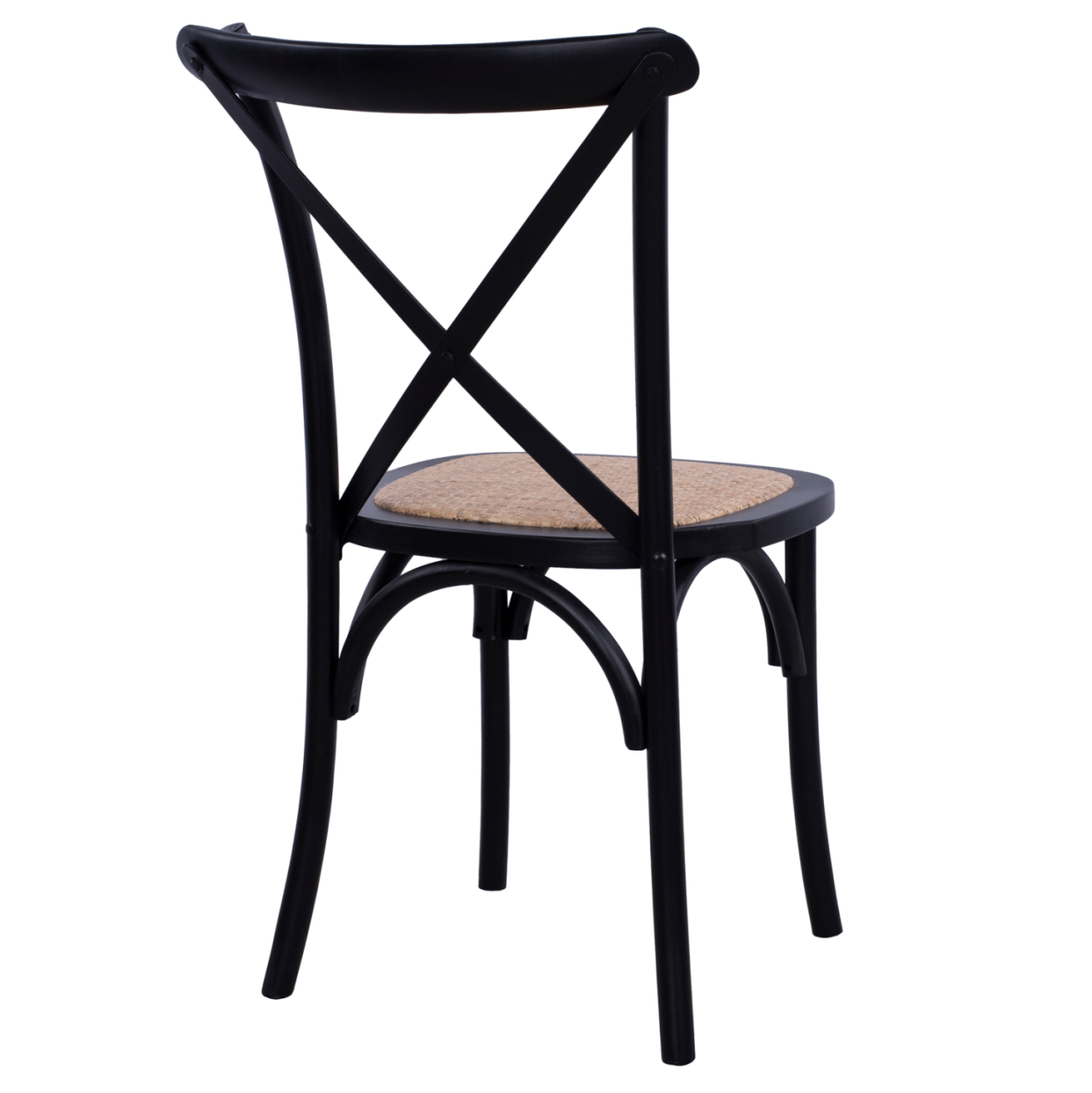 Chair Owen Stackable beech wood Black Matte with crossed back HM8575.02 45x55,5x90 cm [5]