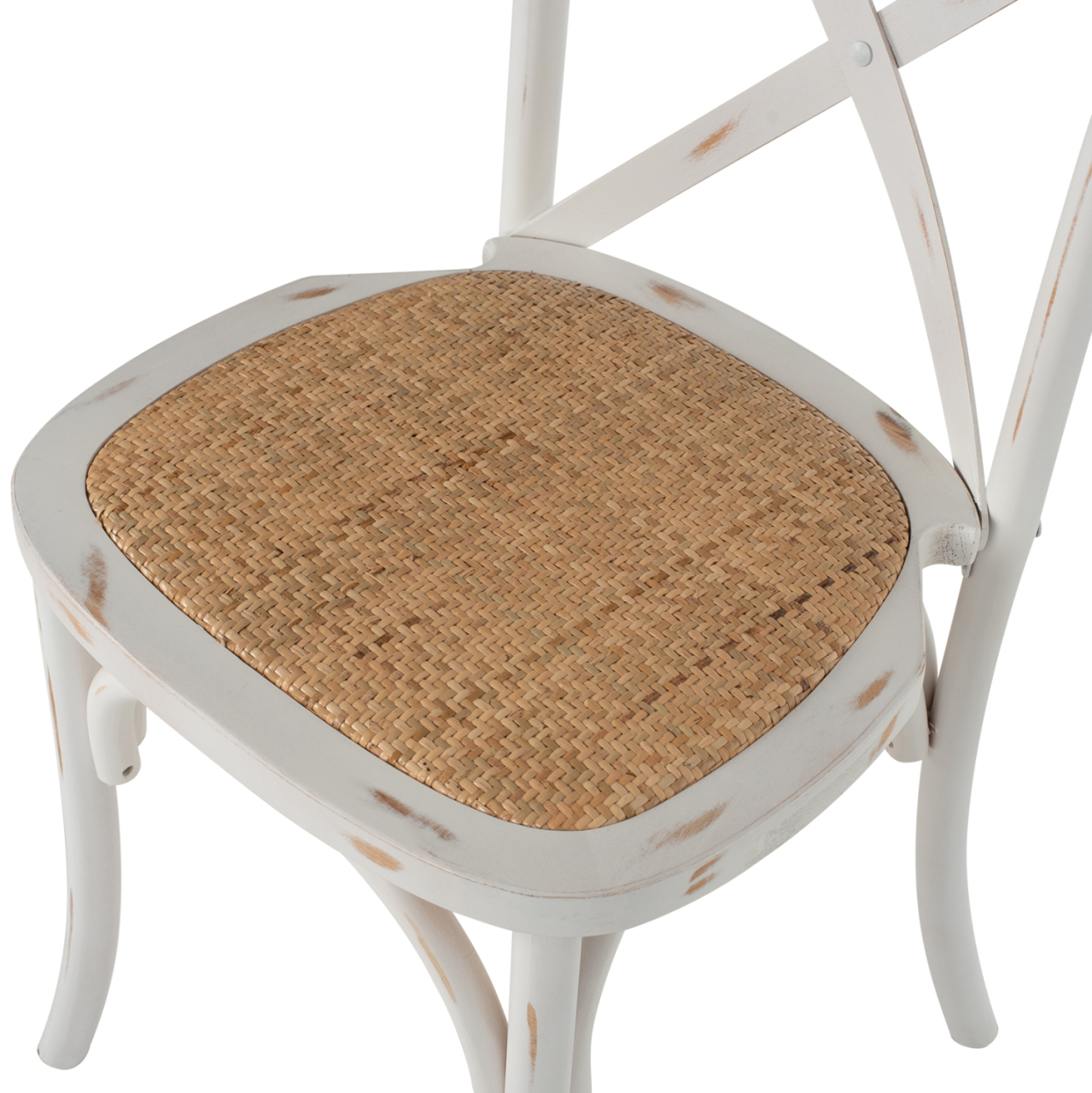 Chair Owen Stackable Wooden from Beech wood White Wash Color with crossed back HM8575.04 45x55,5x90 cm [8]
