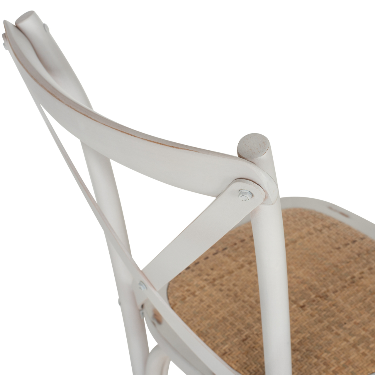 Chair Owen Stackable Wooden from Beech wood White Wash Color with crossed back HM8575.04 45x55,5x90 cm [10]