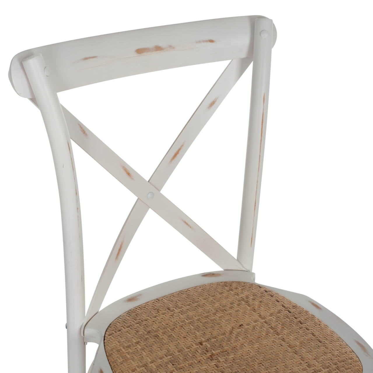 Chair Owen Stackable Wooden from Beech wood White Wash Color with crossed back HM8575.04 45x55,5x90 cm [7]