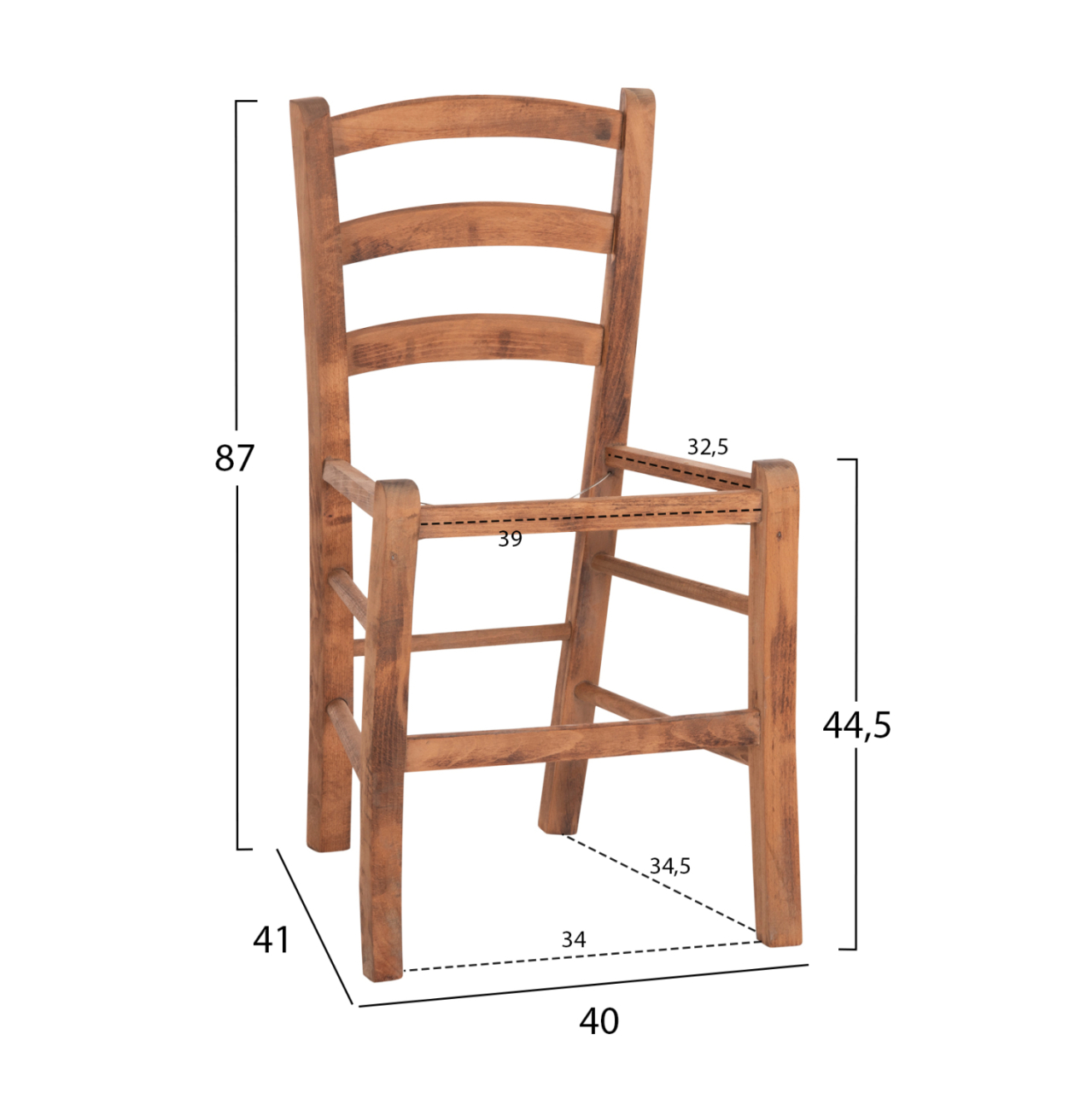 CHAIR PAROS HM5585.01 BEECH WOOD IMPREGNATED IN WALNUT COLOR 40x41x87Hcm.FRAME ONLY [2]