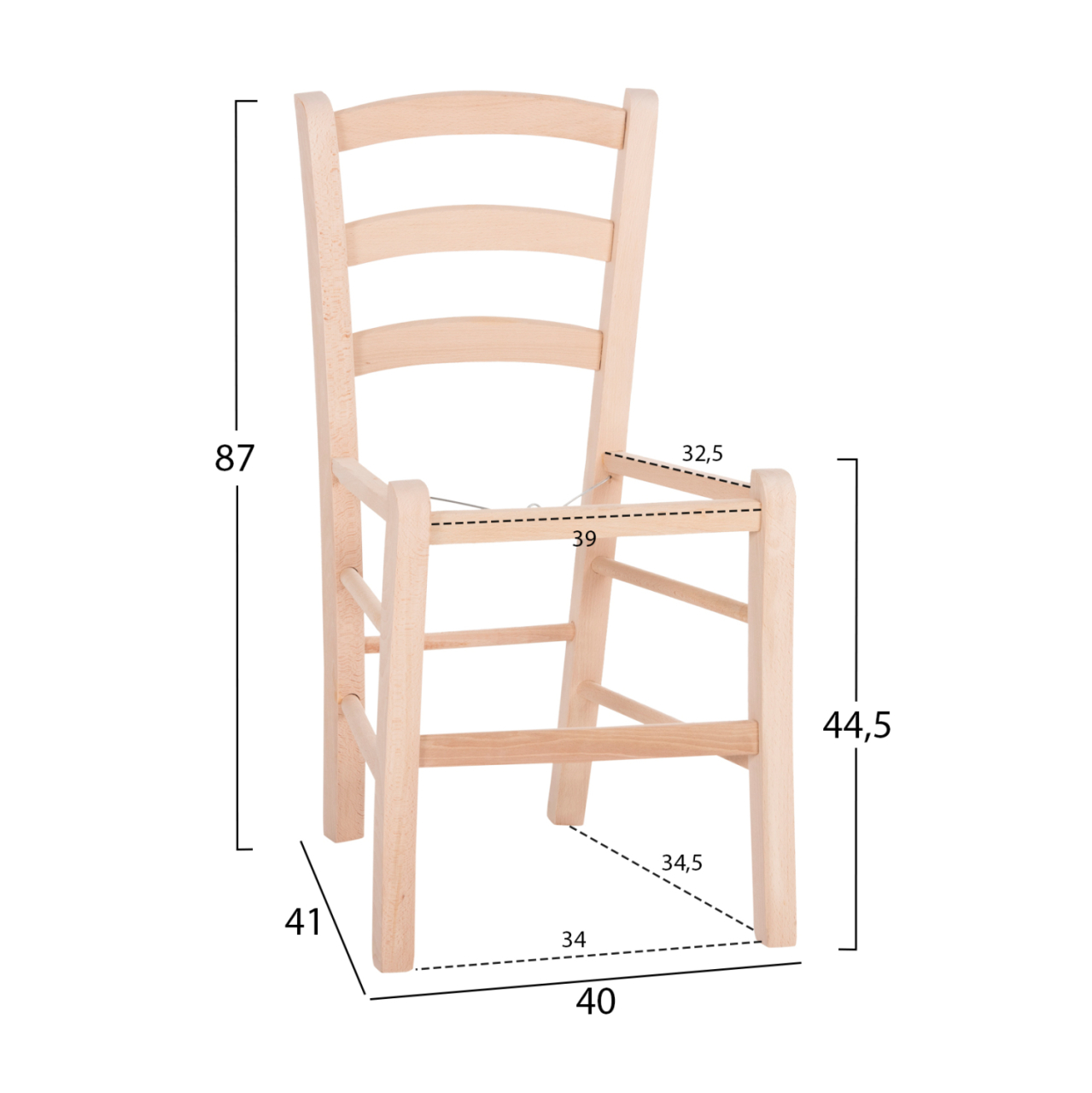 CHAIR PAROS HM5585.02 BEECH WOOD IMPREGNATED-NOT PAINTED 40x41x87Hcm.FRAME ONLY [2]
