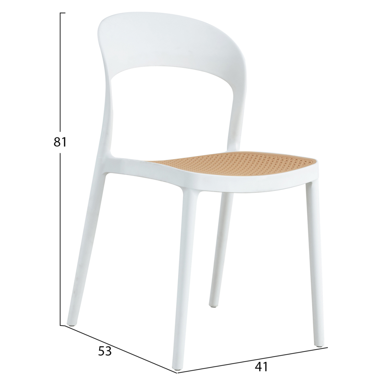CHAIR POLYPROPYLENE CLEO HM5936.01 WHITE-BEIGE 41x53x81Hcm. [2]