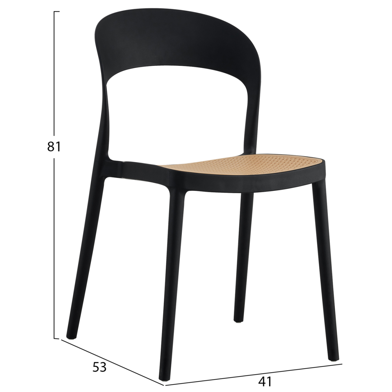 CHAIR POLYPROPYLENE CLEO HM5936.02 BLACK-BEIGE 41x53x81Hcm. [2]
