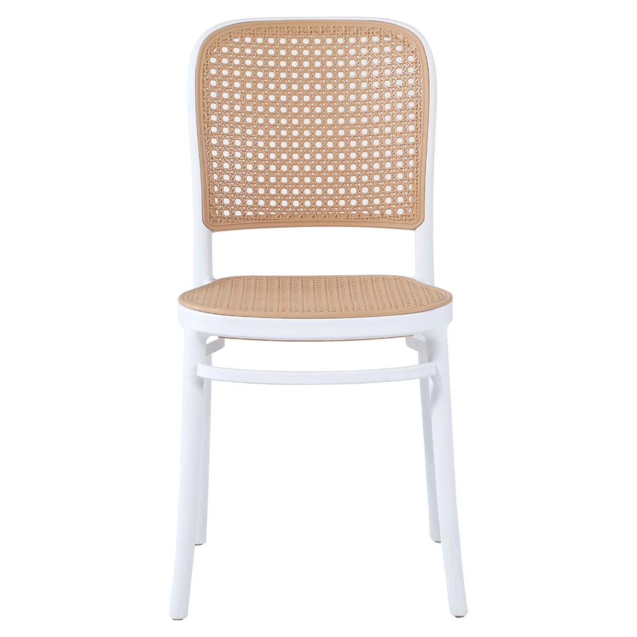 CHAIR POLYPROPYLENE FLOW HM5937.01 WHITE WITH BEIGE SEAT AND BACKREST 41x53x85.5Hcm. [3]