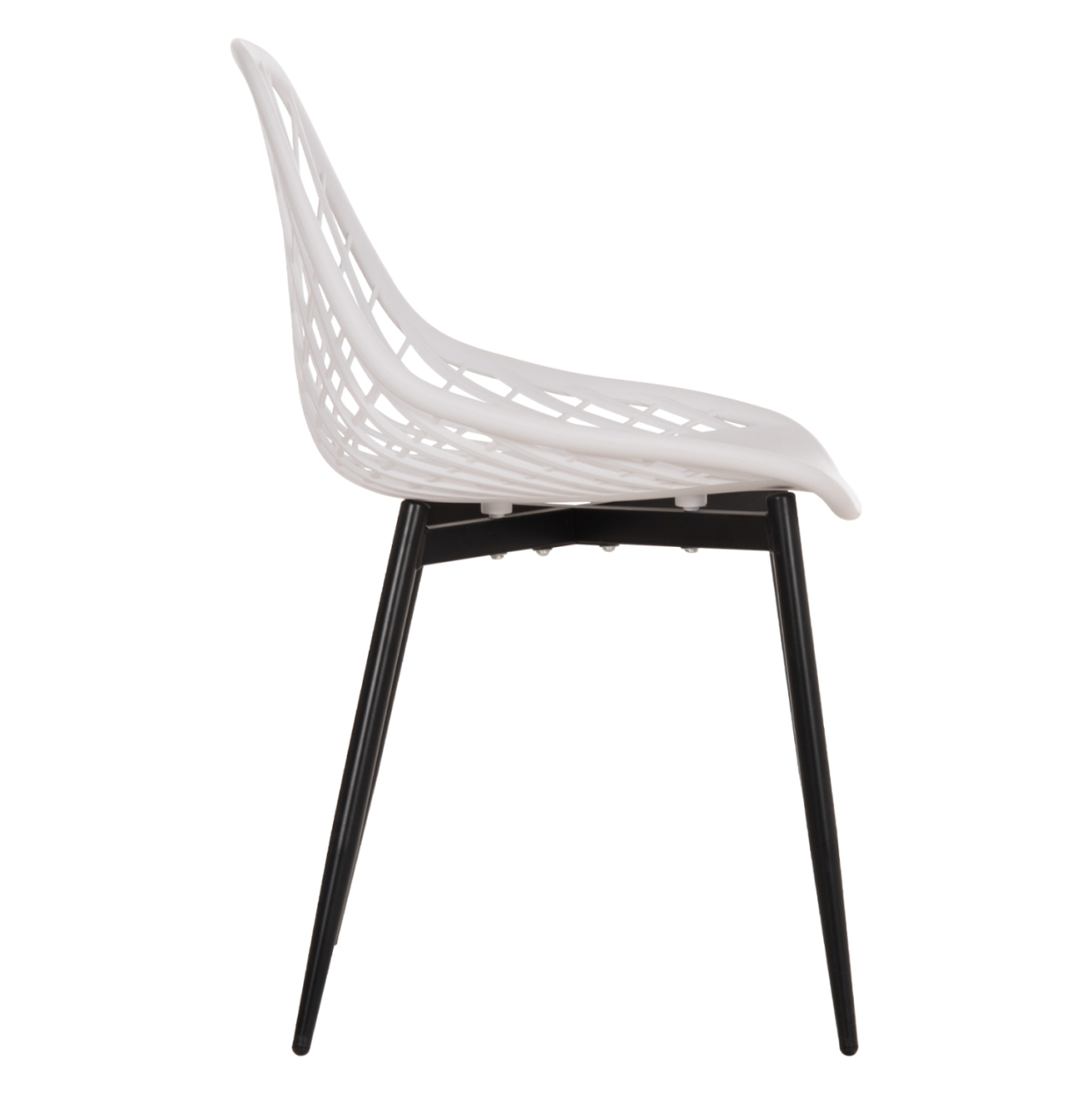 CHAIR POLYPROPYLENE HM9524.01 IN WHITE COLOR WITH BLACK METAL LEGS 52x53x82Hcm. [4]