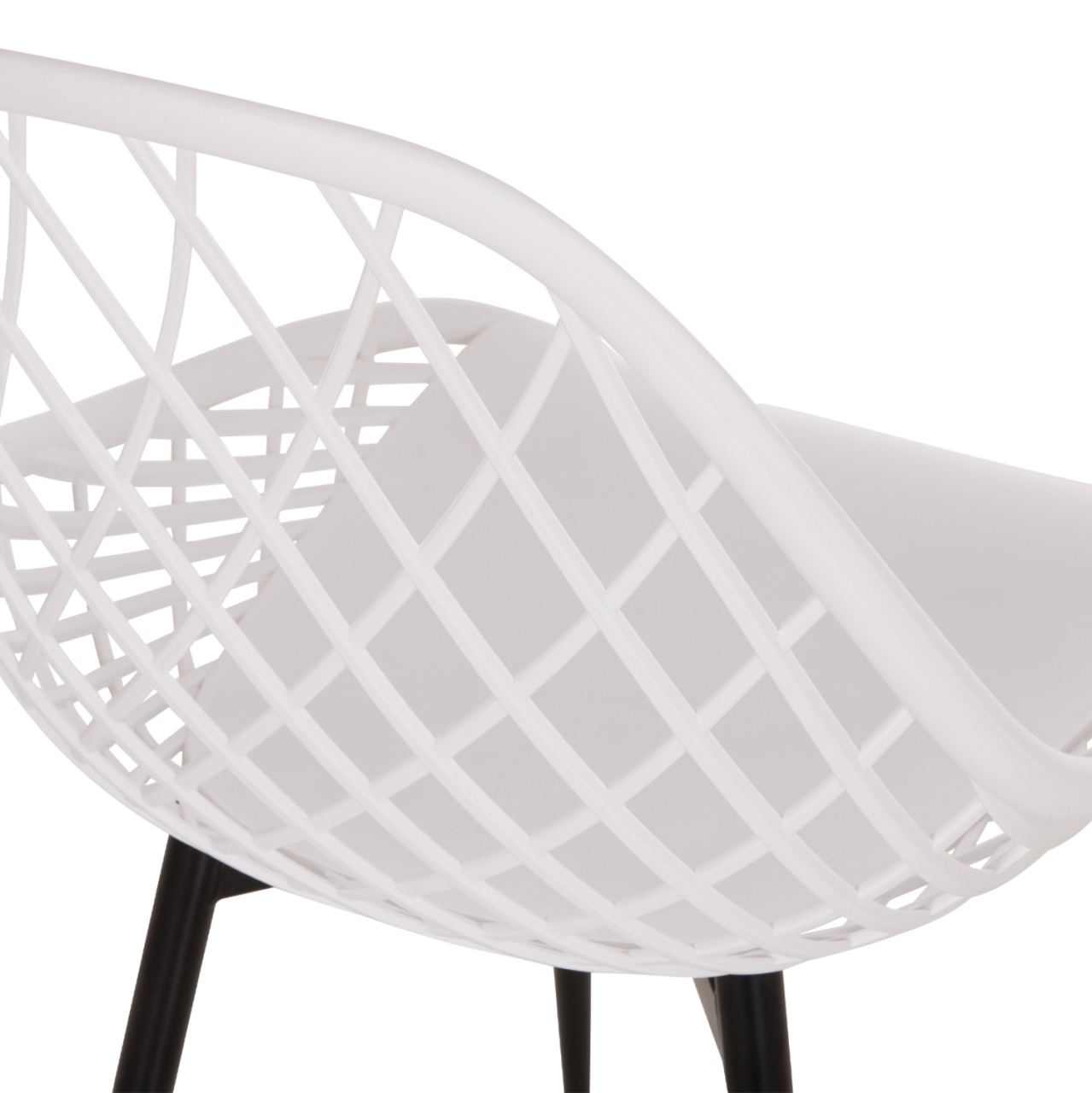 CHAIR POLYPROPYLENE HM9524.01 IN WHITE COLOR WITH BLACK METAL LEGS 52x53x82Hcm. [10]
