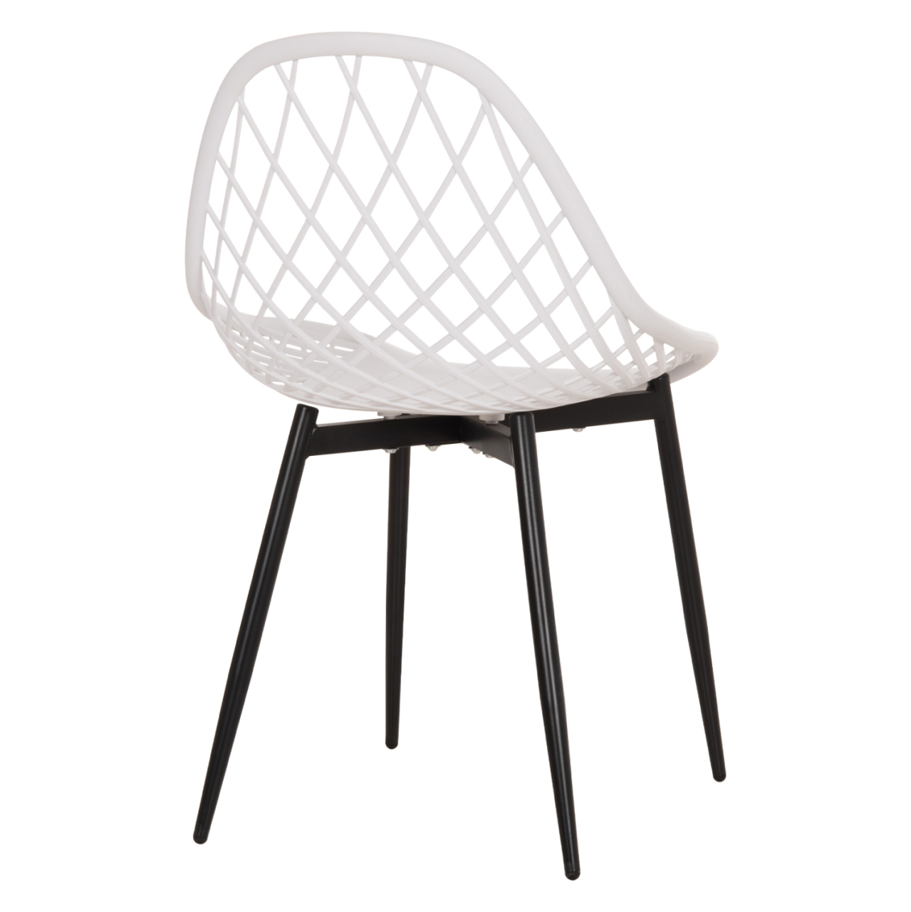 CHAIR POLYPROPYLENE HM9524.01 IN WHITE COLOR WITH BLACK METAL LEGS 52x53x82Hcm. [5]