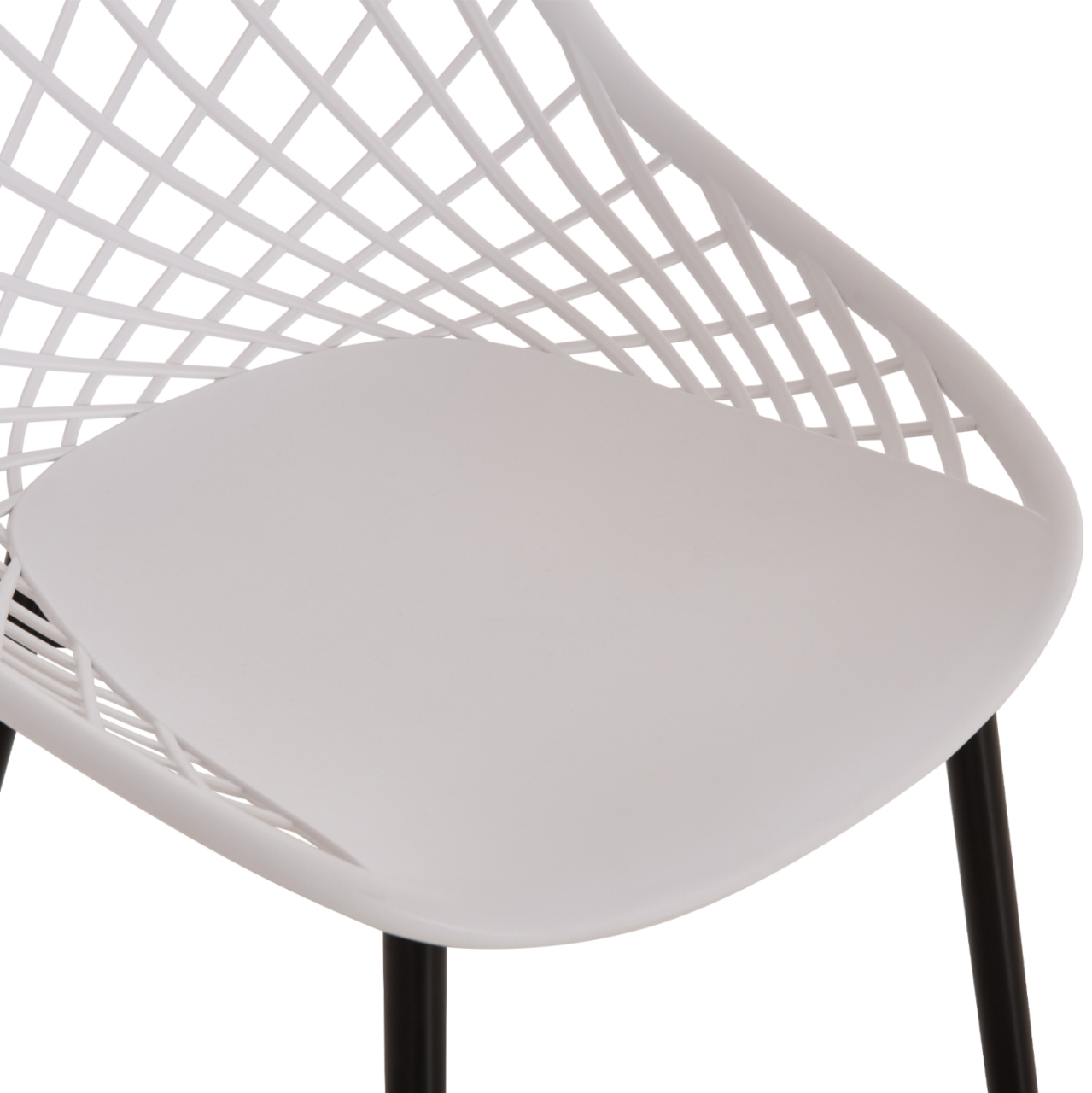 CHAIR POLYPROPYLENE HM9524.01 IN WHITE COLOR WITH BLACK METAL LEGS 52x53x82Hcm. [8]