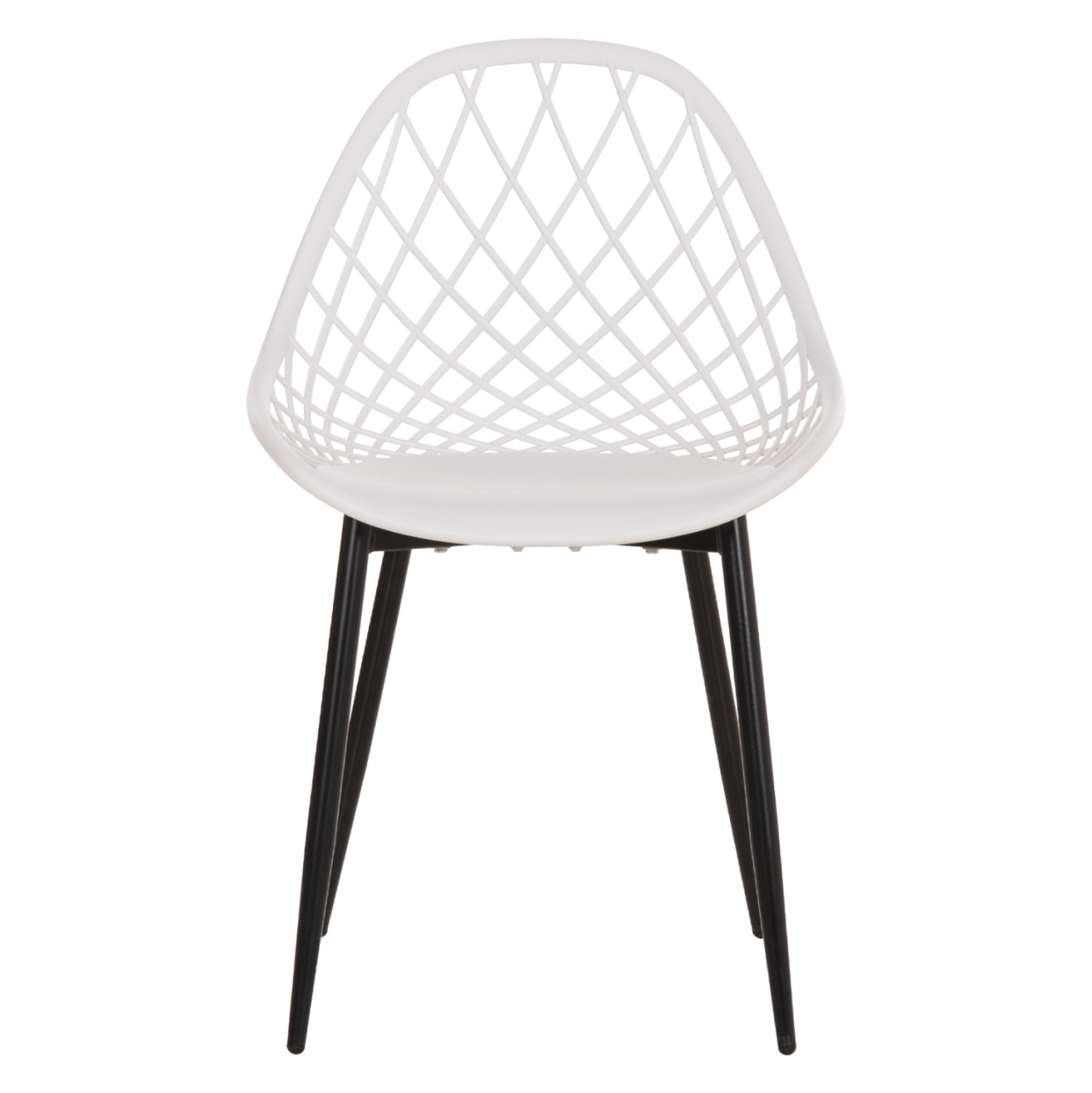 CHAIR POLYPROPYLENE HM9524.01 IN WHITE COLOR WITH BLACK METAL LEGS 52x53x82Hcm. [3]