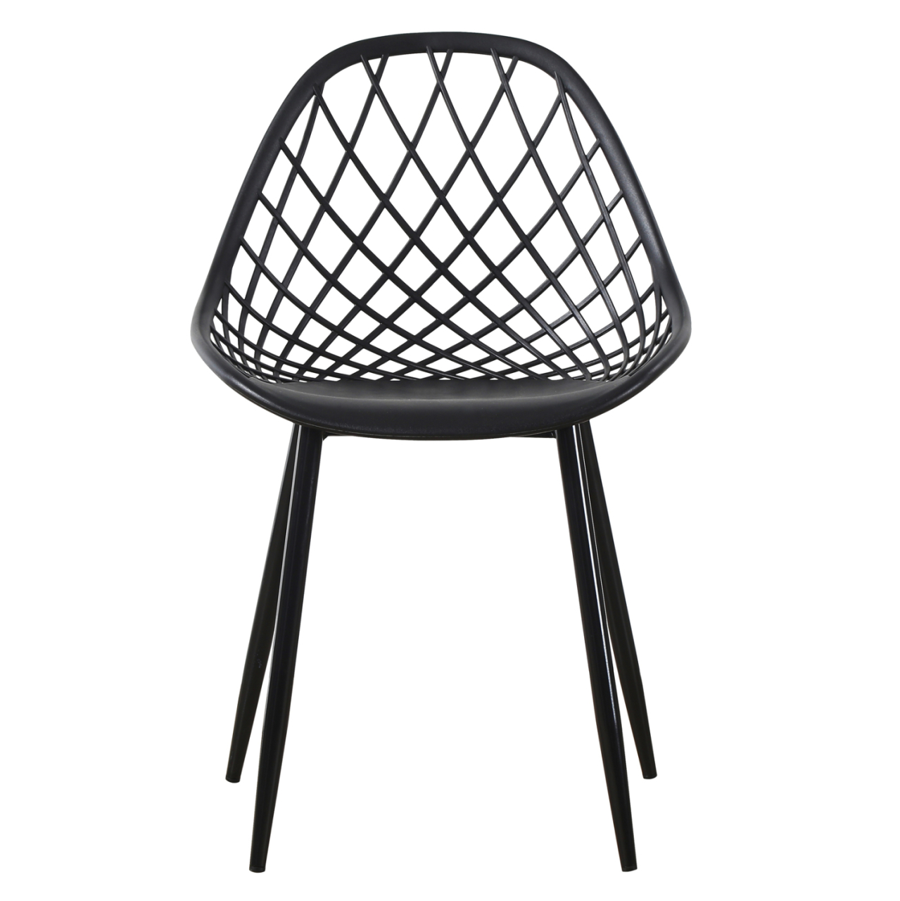 CHAIR POLYPROPYLENE HM9524.02 BLACK WITH MATTE BLACK METAL LEGS 52x53x82Hcm. [3]